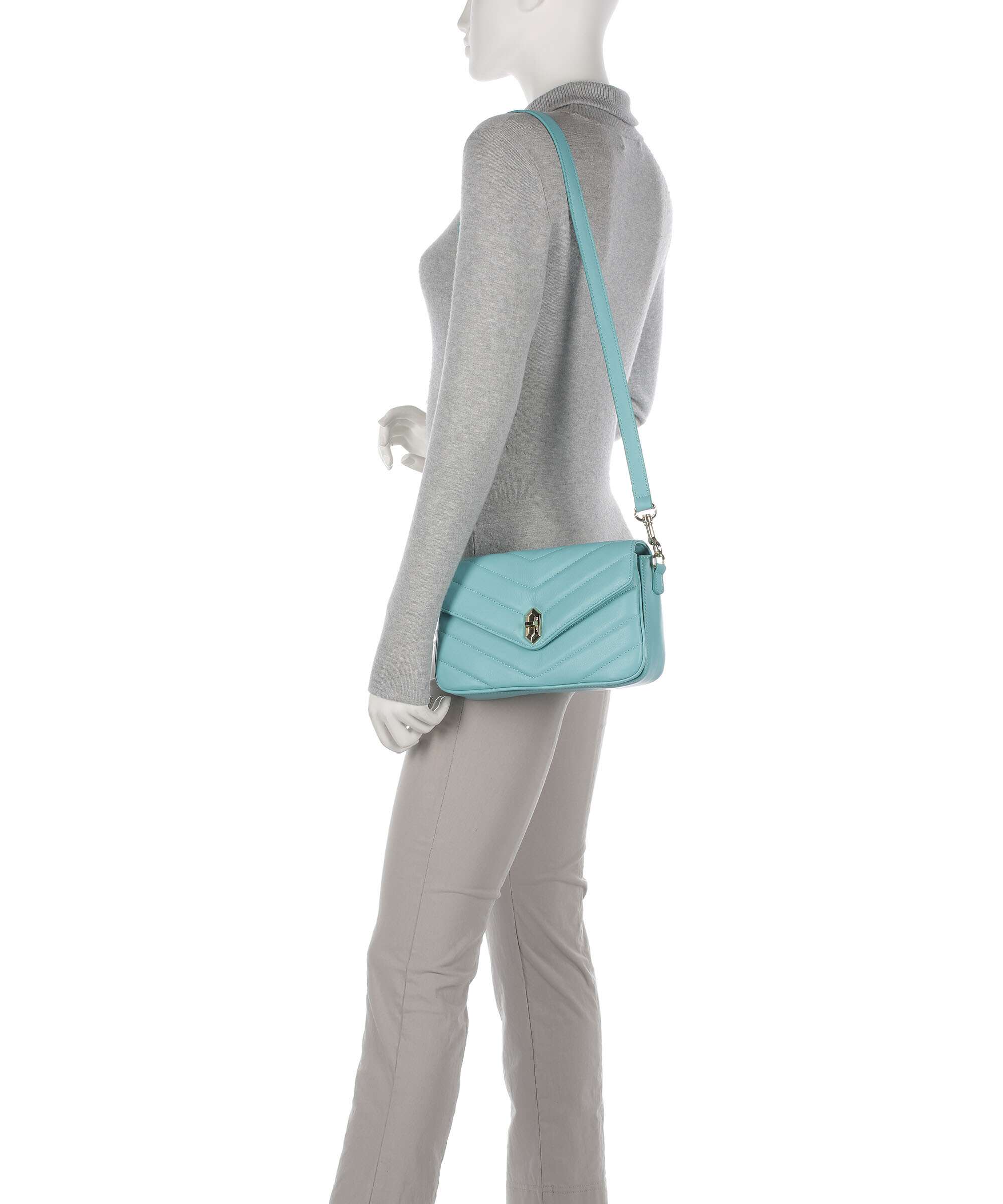 Lancaster Soft Matelassé Crossbody bag lagon