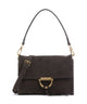 Abro Suede Temi Stitch Schultertasche dark brown