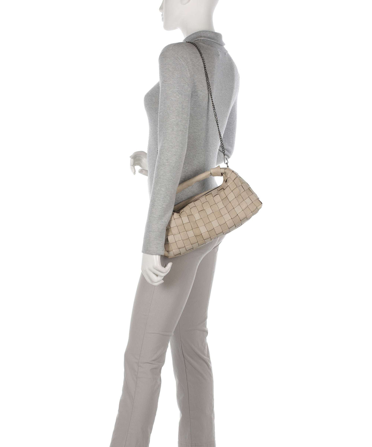 Núnoo Braided Dandy Handbag beige