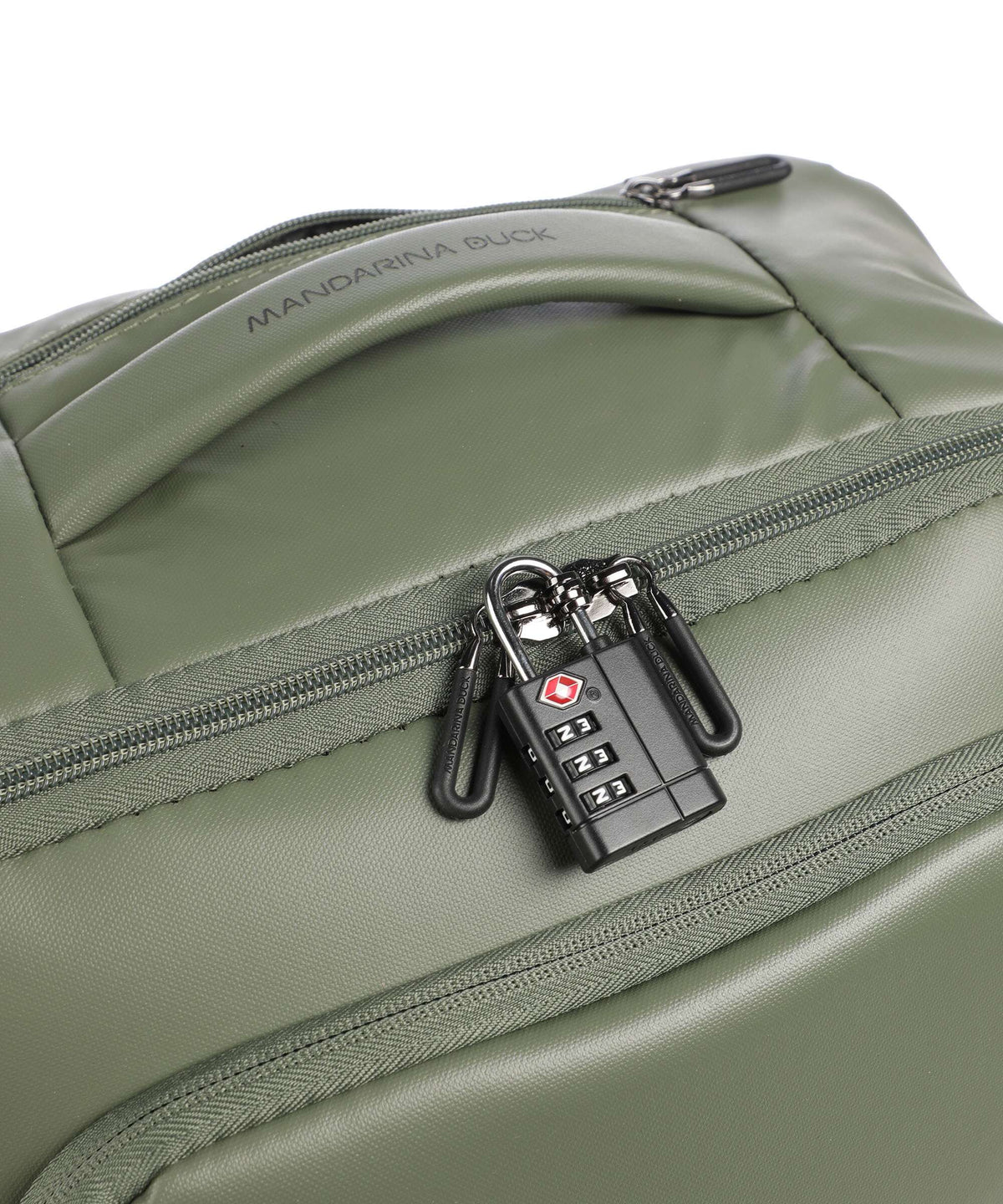 Mandarina Duck Eco Coated Backpack with wheels pine green