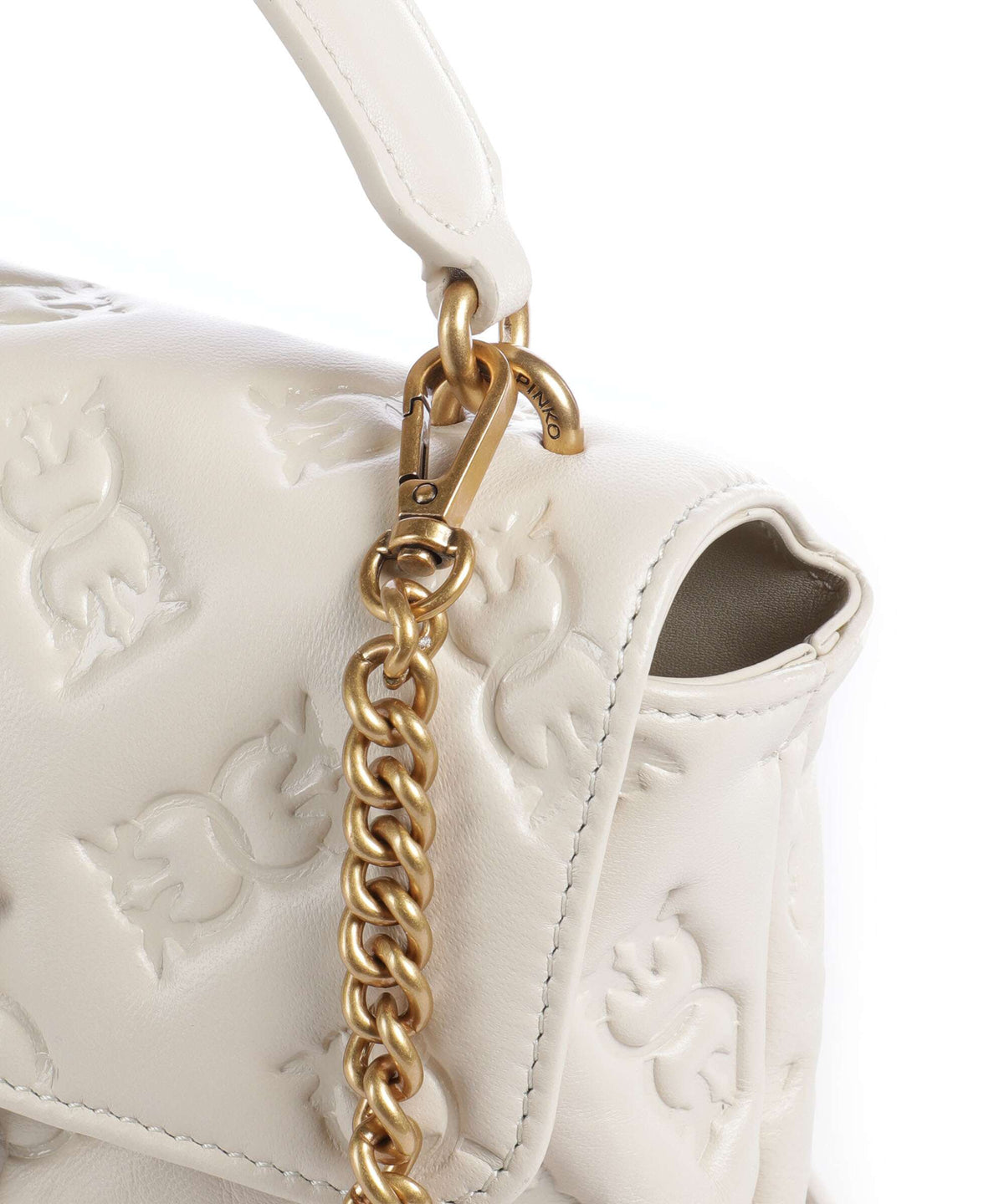 Pinko Love Lady Puff Mini Handbag bianco seta/antique gold