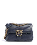 Pinko Love Puff Classic Sac porté épaule blu indaco ombroso/antique gold