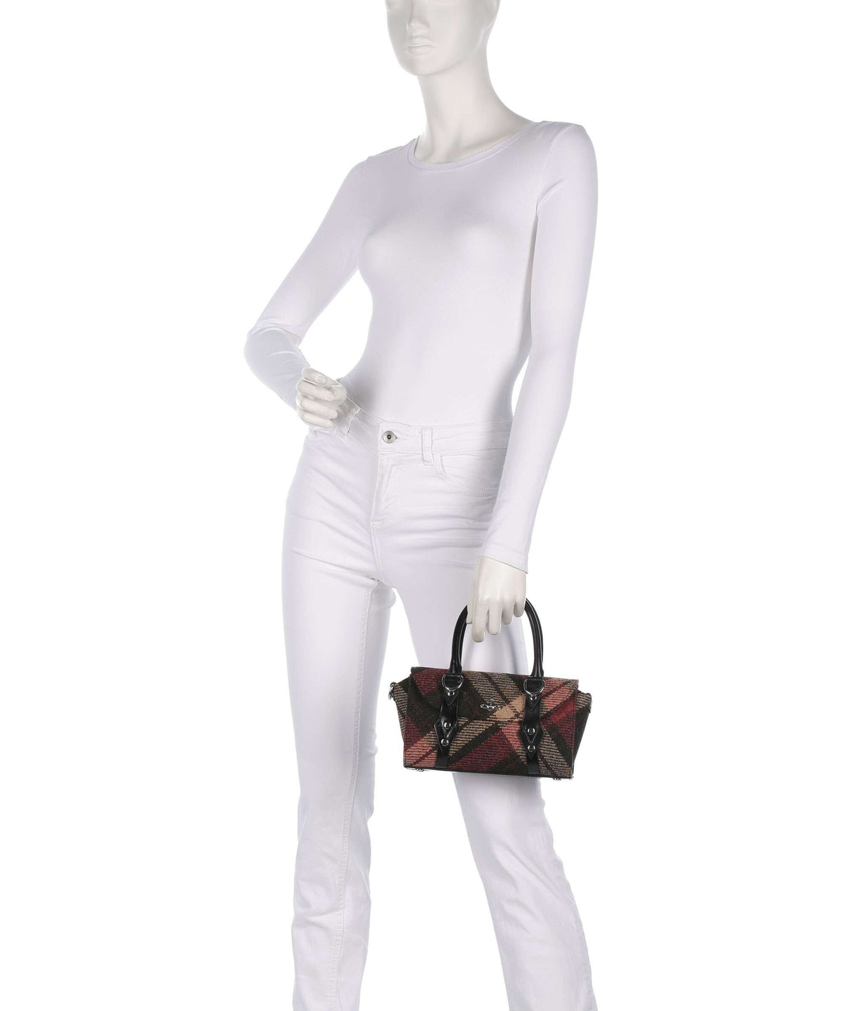 Vivienne Westwood Bettina Harris Tweed Check Mini Handbag light check