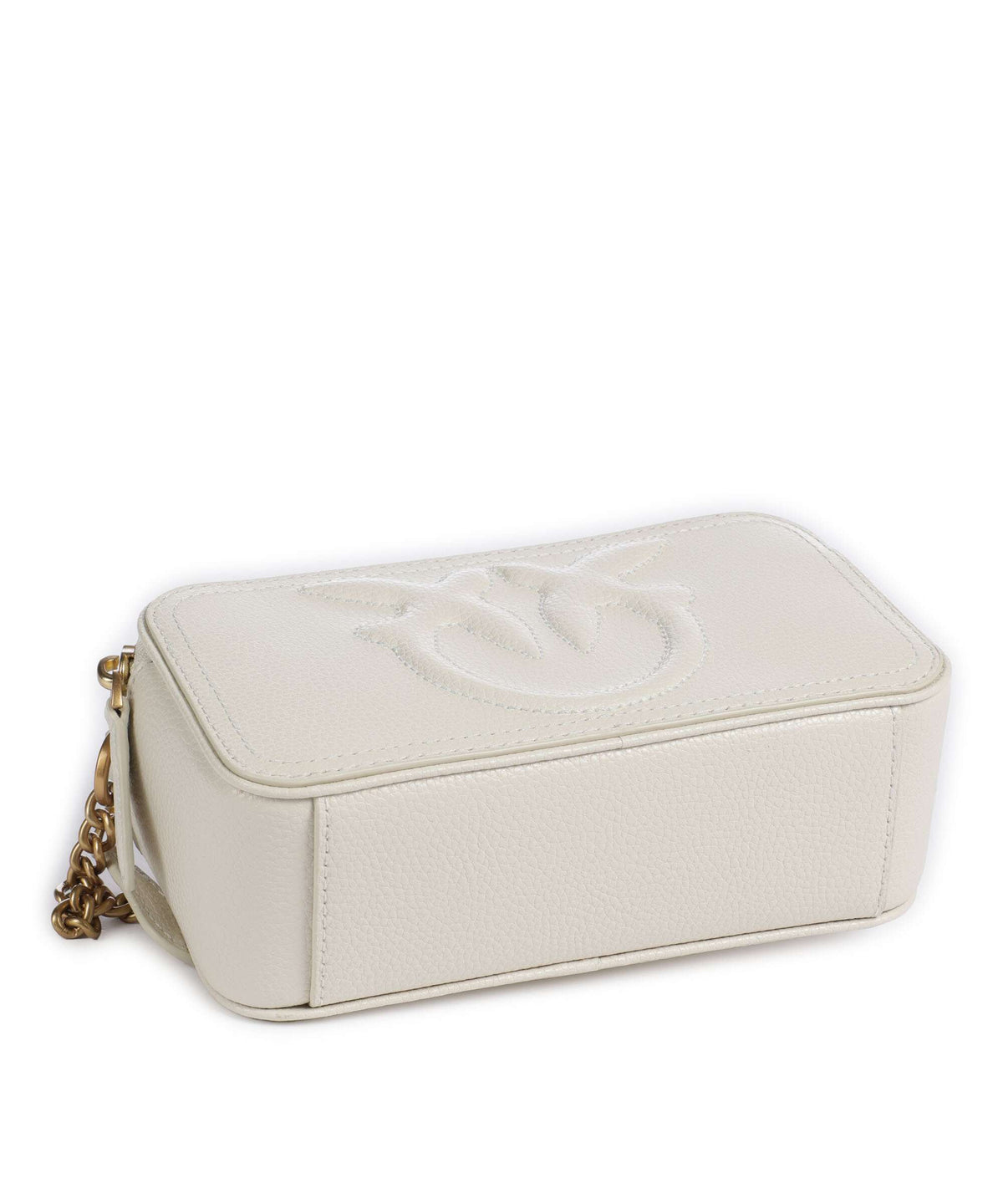 Pinko Carrie Crossbody bag bianco seta/antique gold