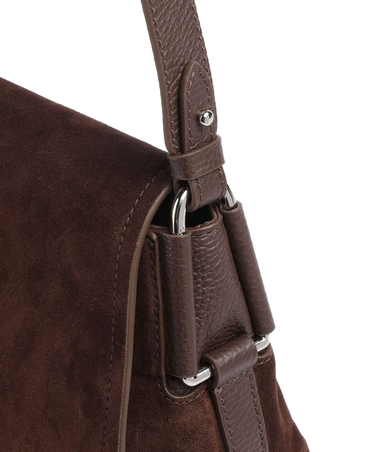 Coccinelle Rebekka Suede Crossbody bag brunette