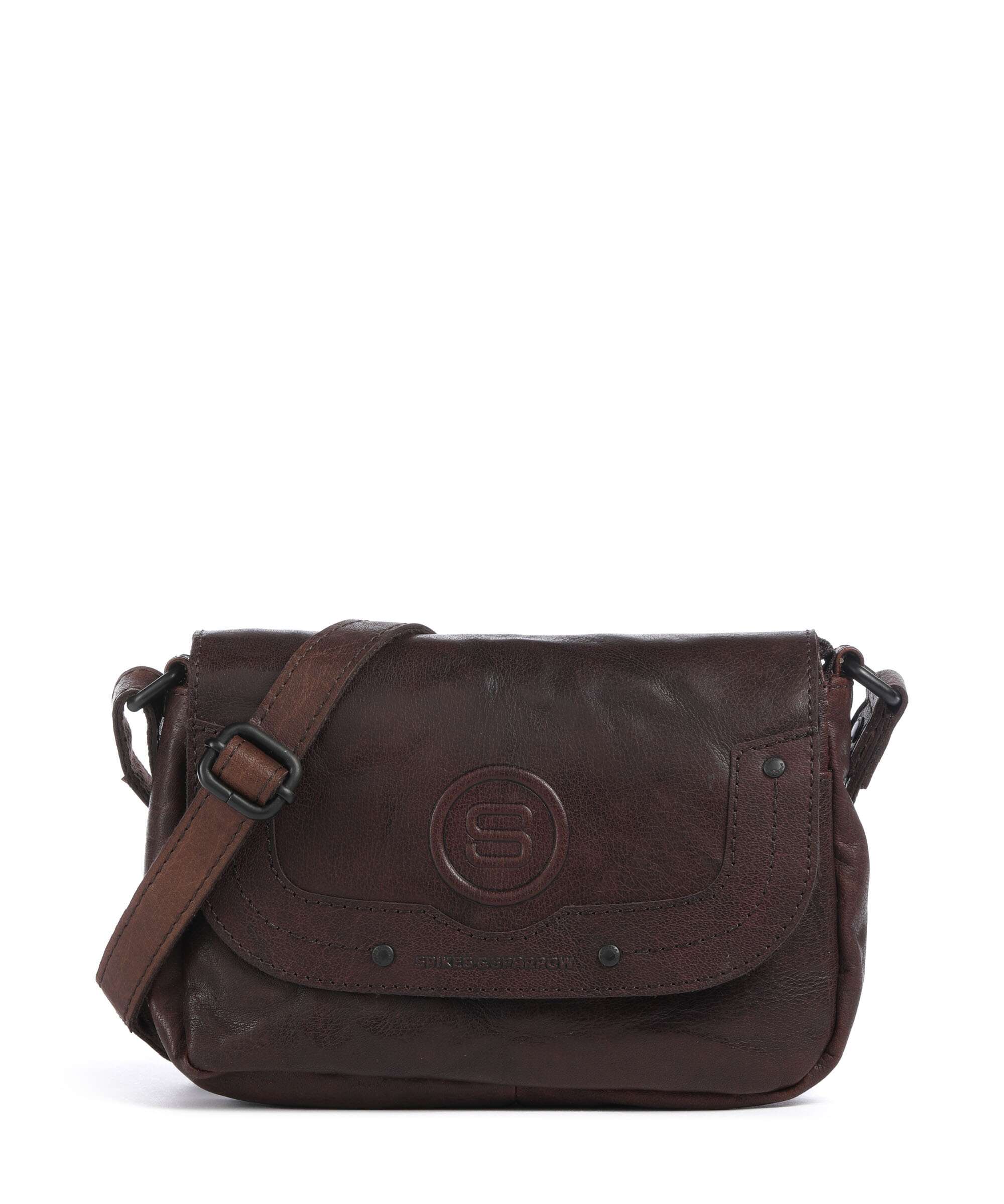 Spikes & Sparrow Bronco Linne Crossbody bag dunkelbraun