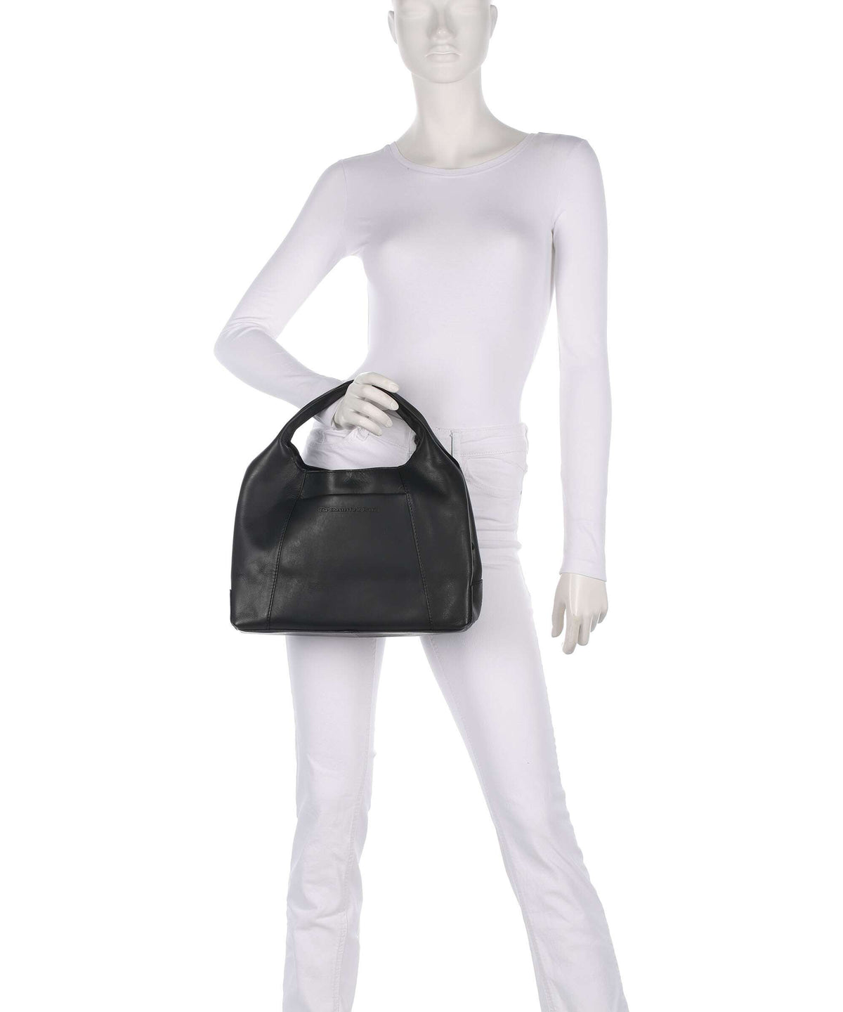 The Chesterfield Brand Wax Pull Up Cow Salina Handbag black