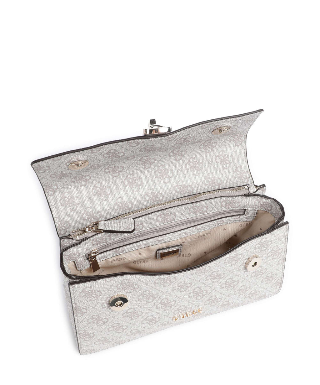 Guess Zamira Shoulder bag dark taupe logo