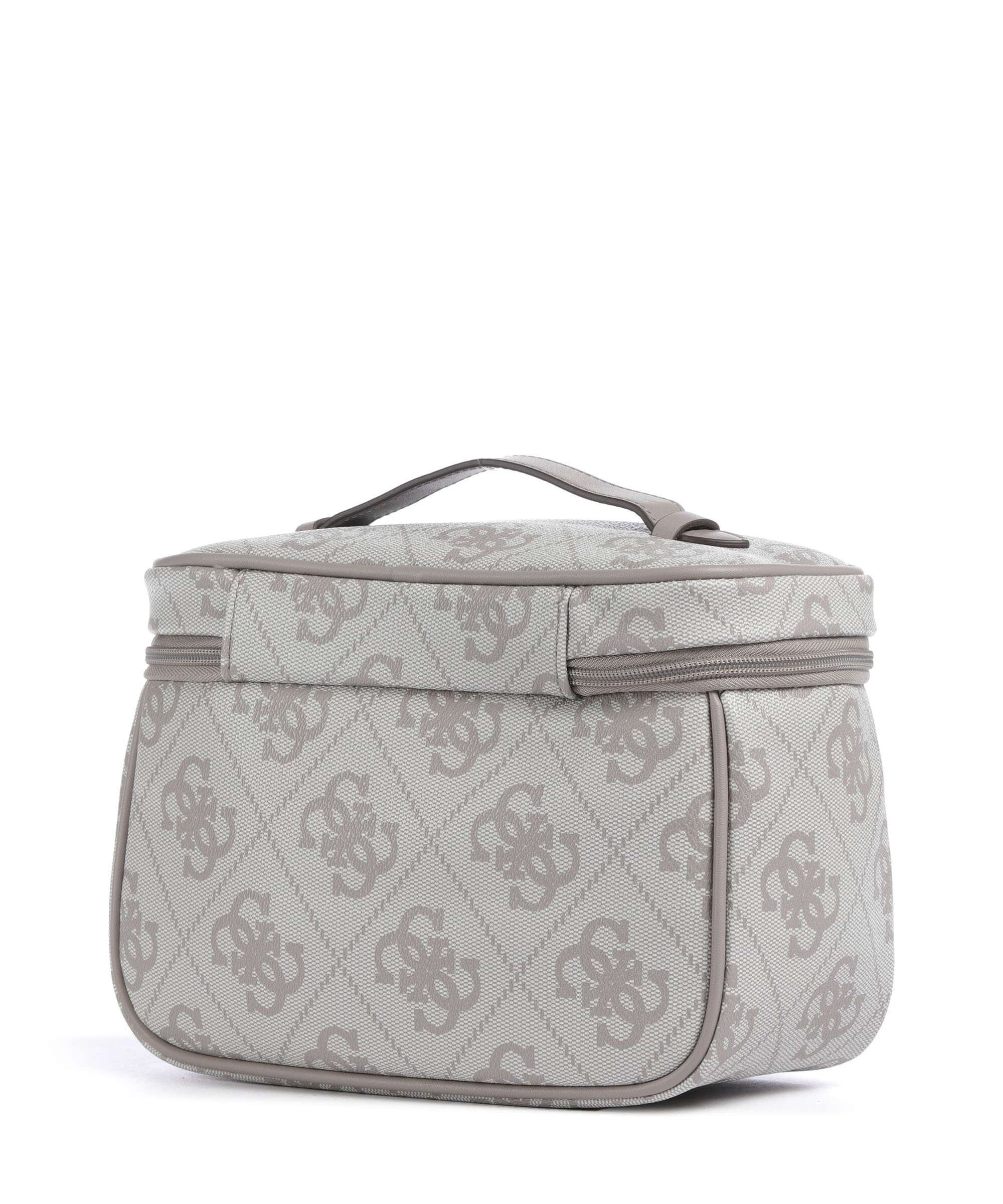 Guess Berta 4G Logo Toiletry bag dark taupe logo