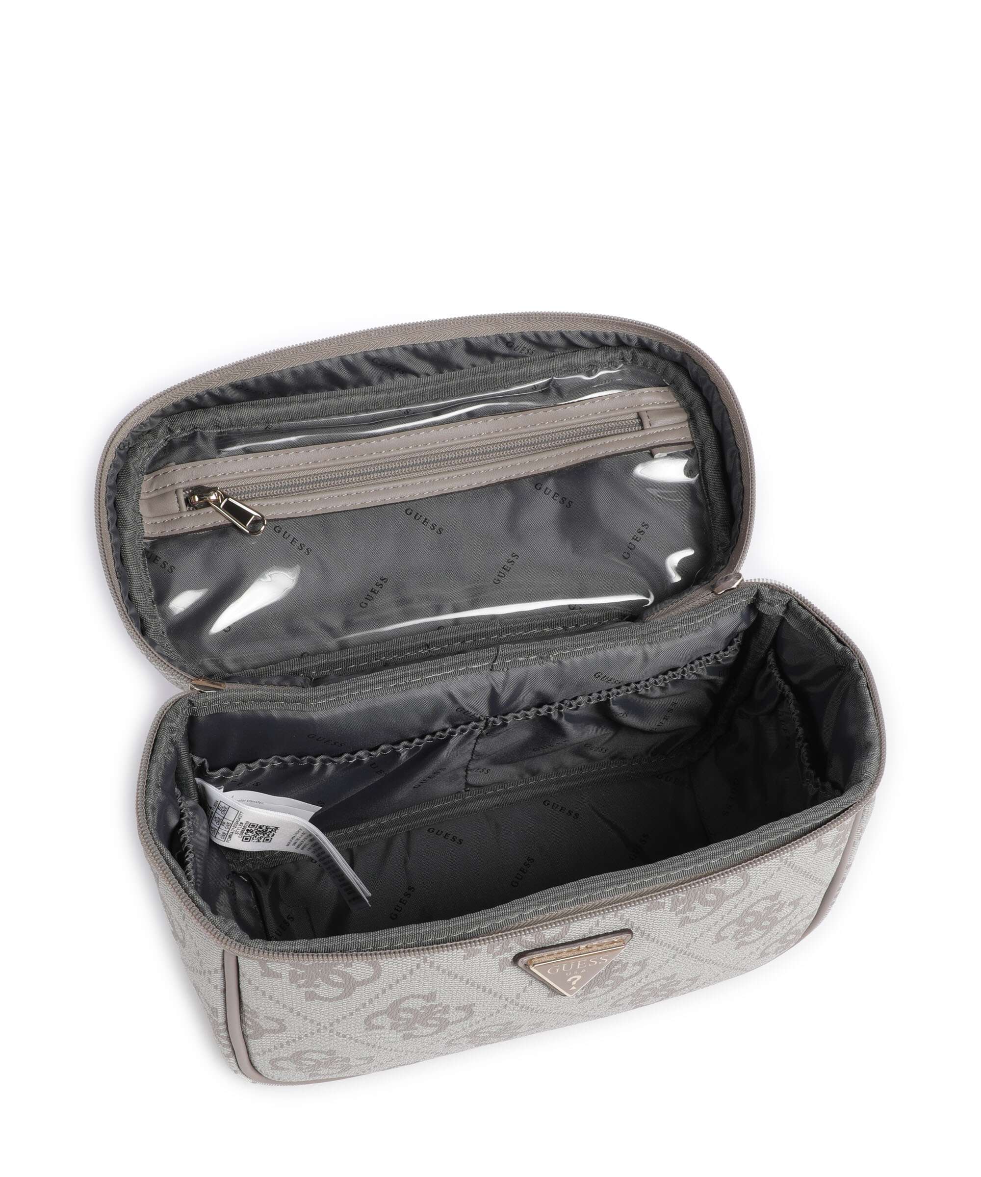 Guess Berta 4G Logo Toiletry bag dark taupe logo
