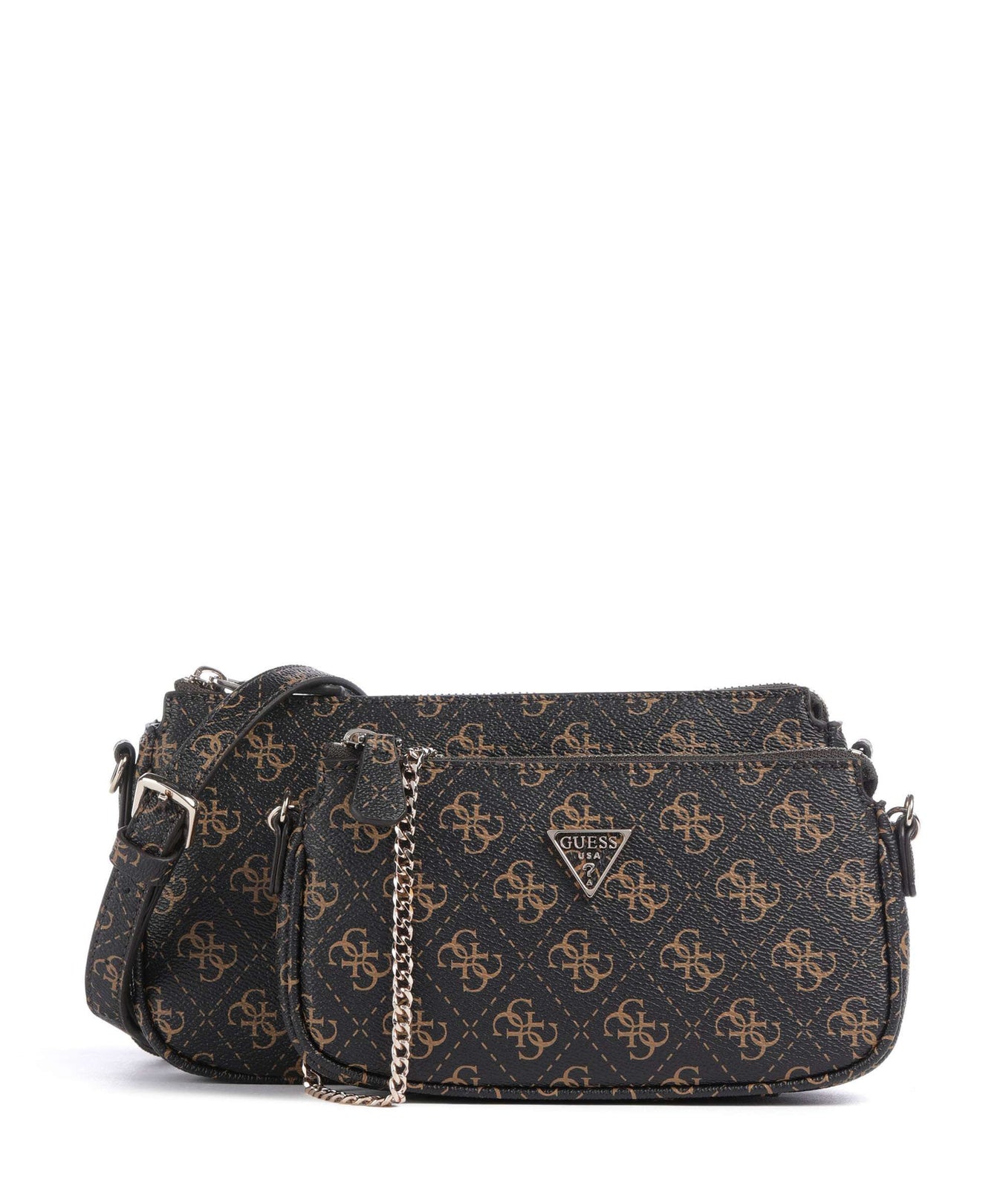 Guess Noelle Q Logo Shoulder bag brown logo