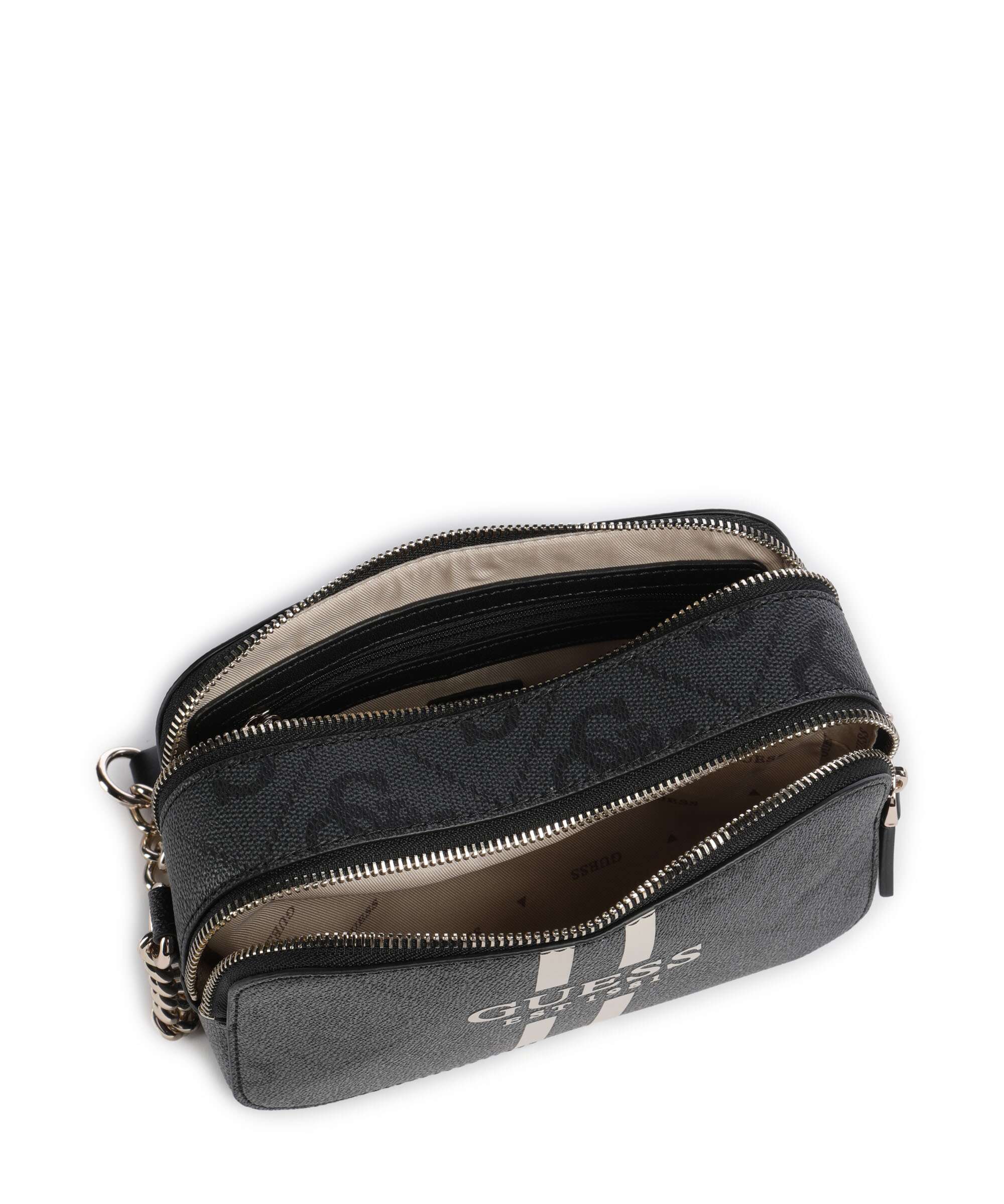Guess Noelle 4G Logo Crossbody bag coal logo