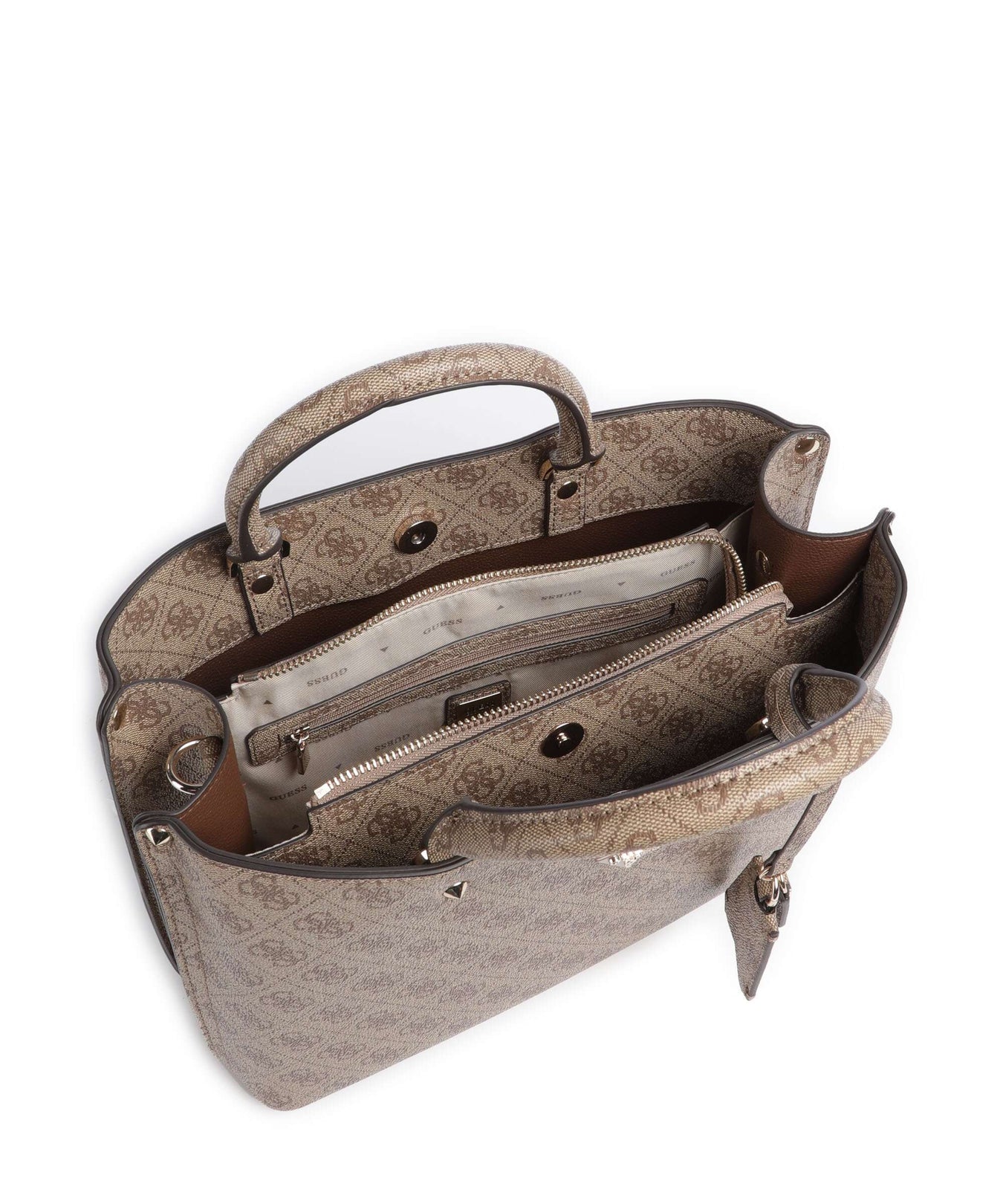 Guess Meridian Handbag latte logo