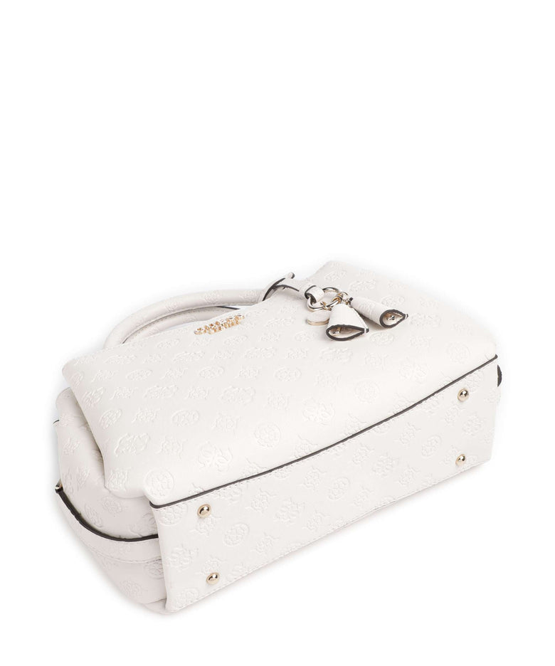 Guess Phoebe Peony Debossed Handbag offwhite logo