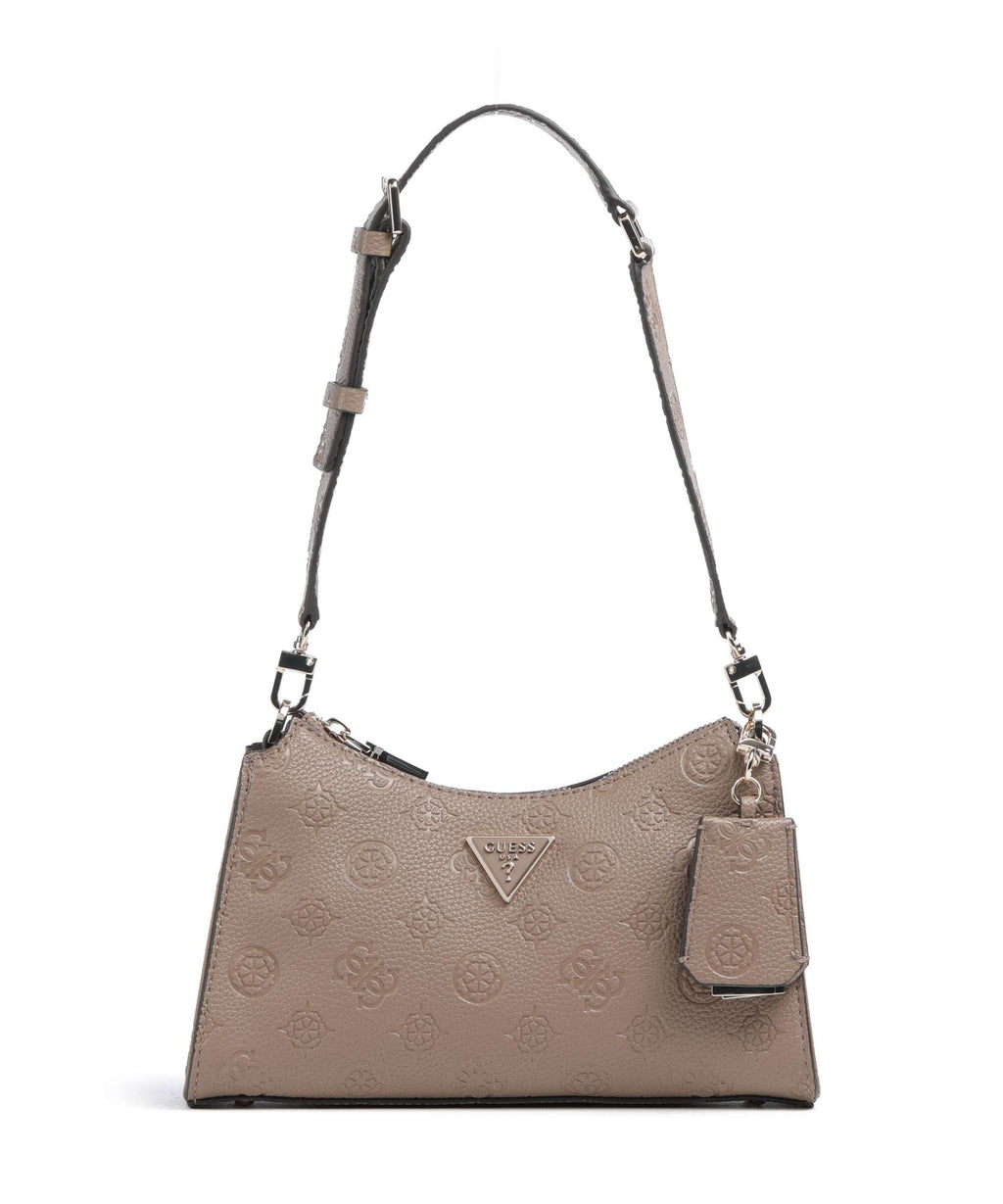 Guess Cresidia Shoulder bag dark taupe logo