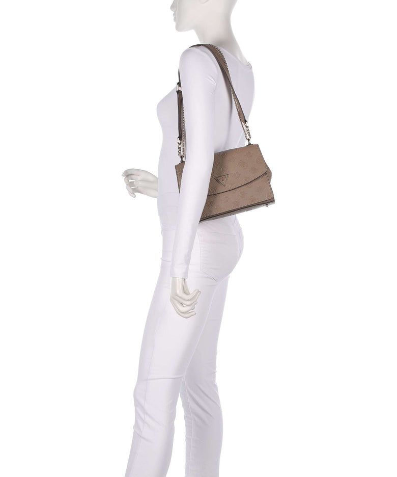 Guess Cresidia Shoulder bag dark taupe logo
