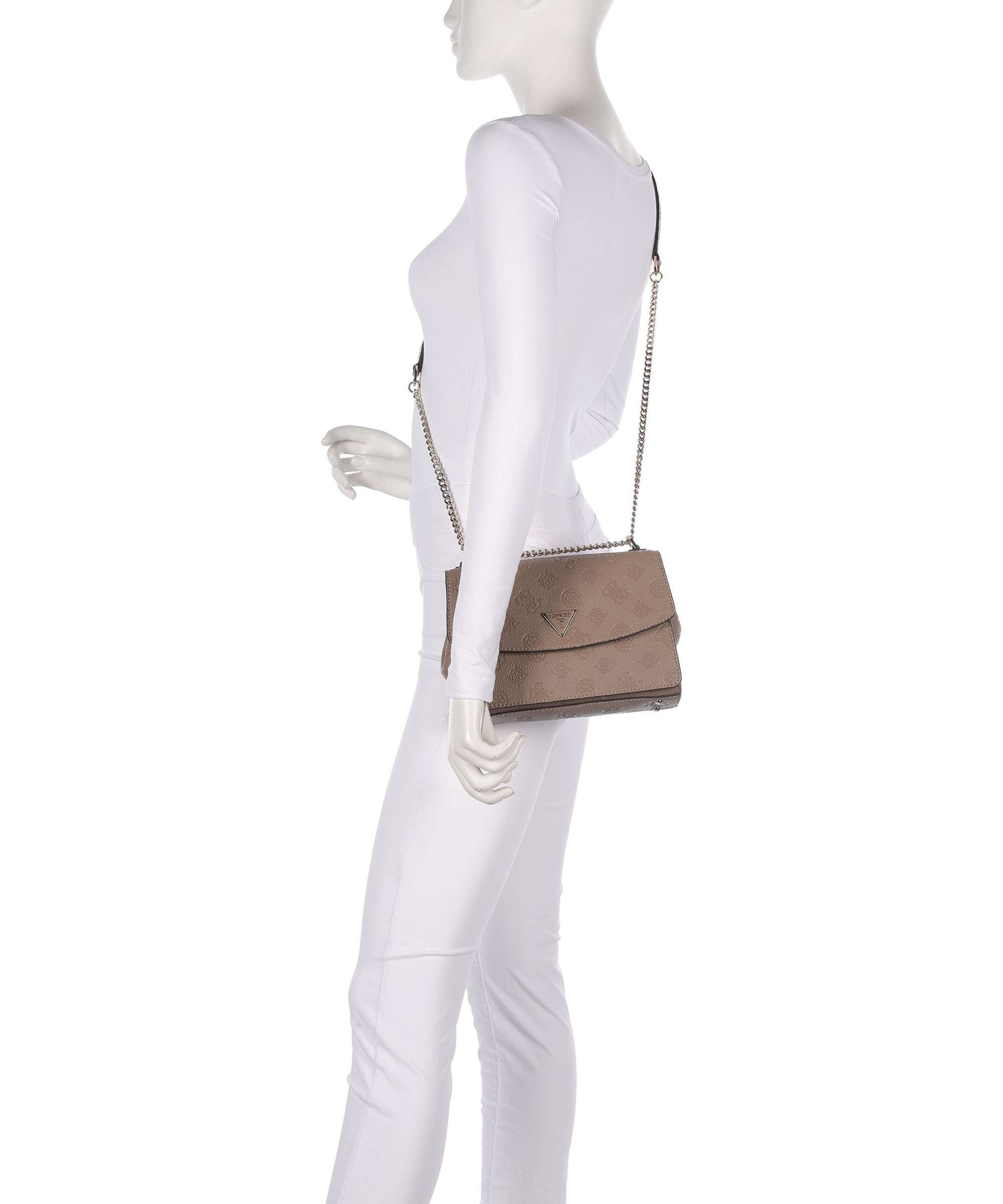 Guess Cresidia Shoulder bag dark taupe logo