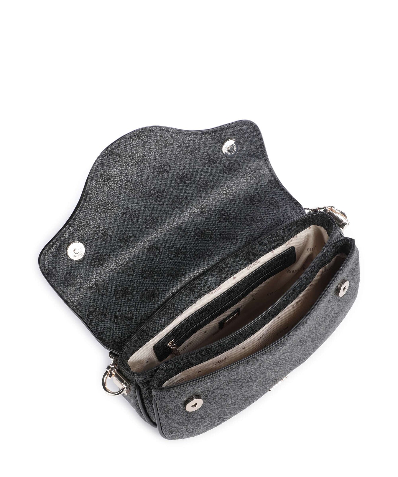 Guess Dea Shoulder bag coal logo