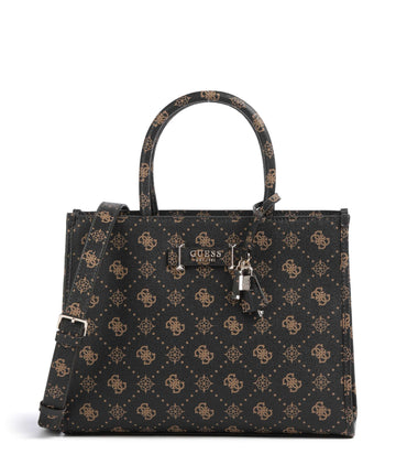Guess Silia Handtasche espresso logo