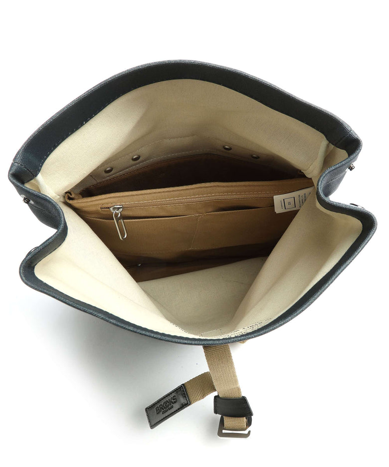 Brooks England Pickwick Cotton Canvas Small Rolltop backpack dark blue