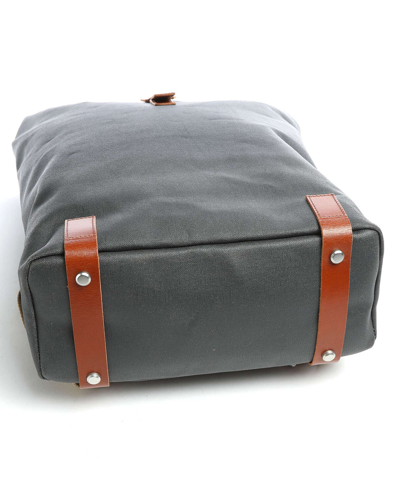 Brooks England Pickwick Cotton Canvas Large Rolltop backpack grey