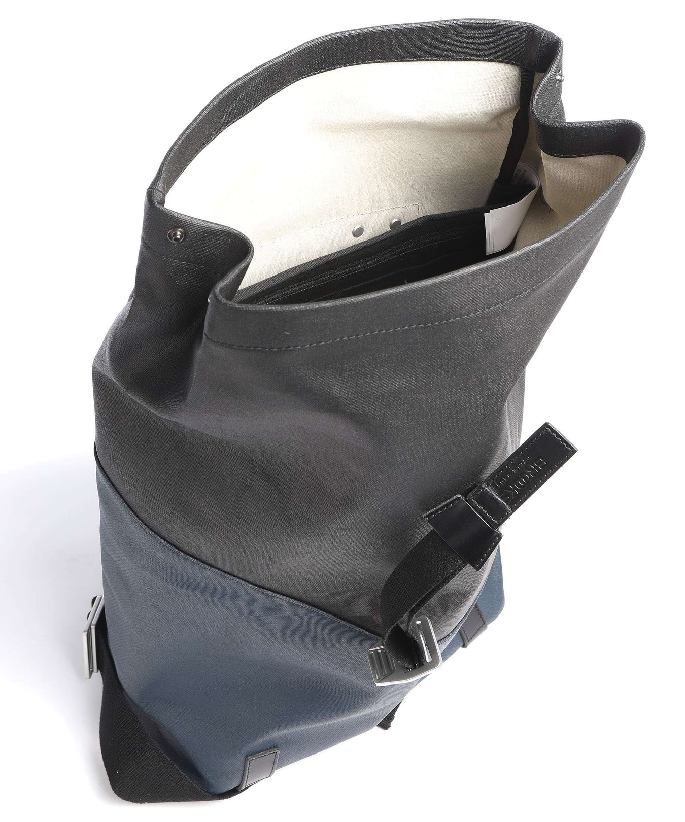 Brooks England Pickwick Patchwork Large Rolltop backpack black/dark blue