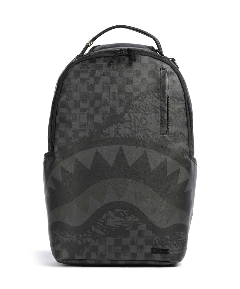 Sprayground Torn Graff Check Backpack black