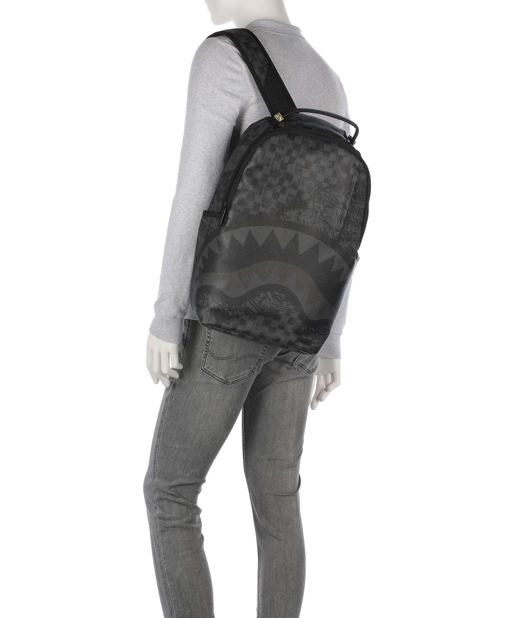 Sprayground Torn Graff Check Backpack black