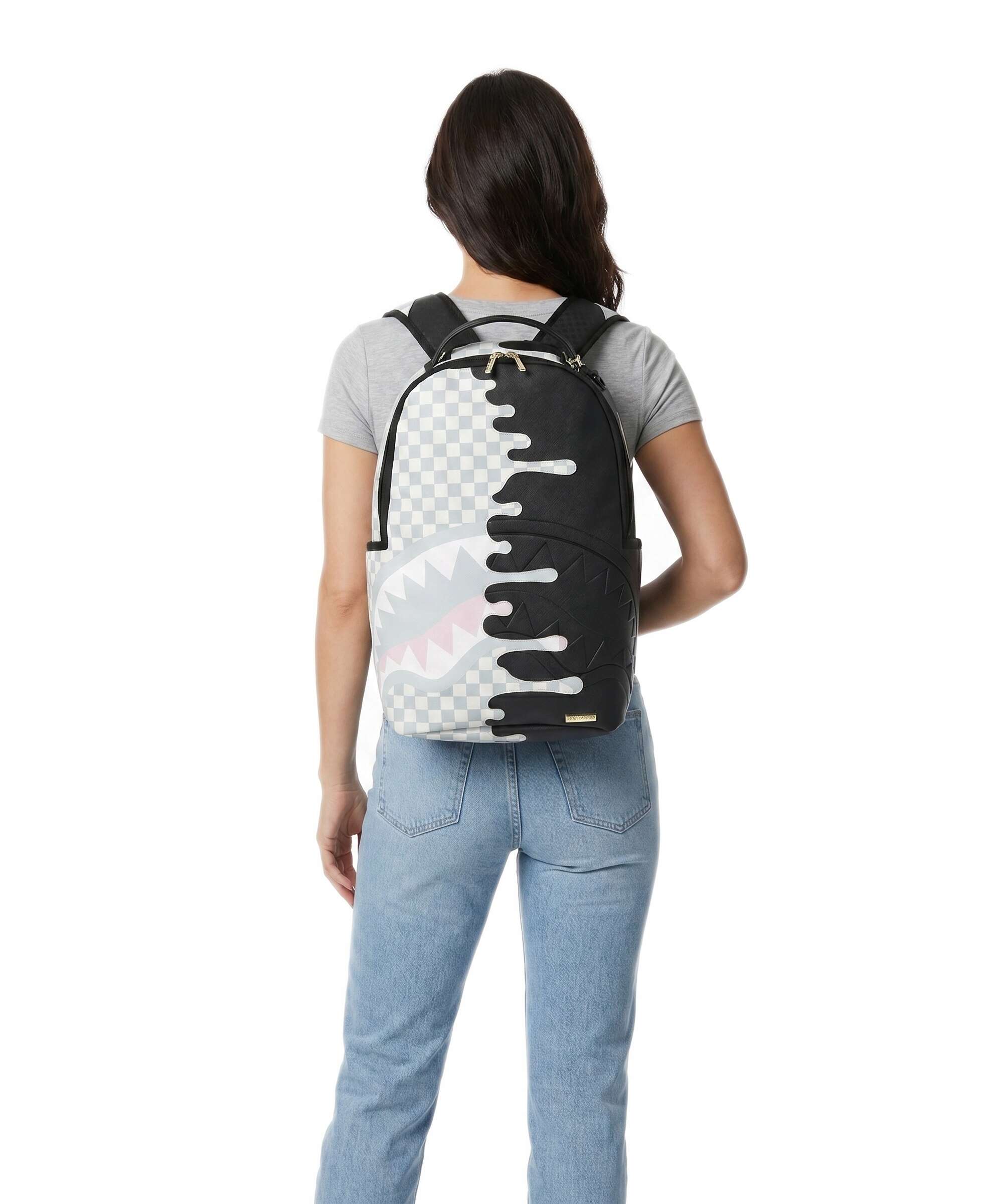 Sprayground Cream Check Side Drip Backpack multicolour