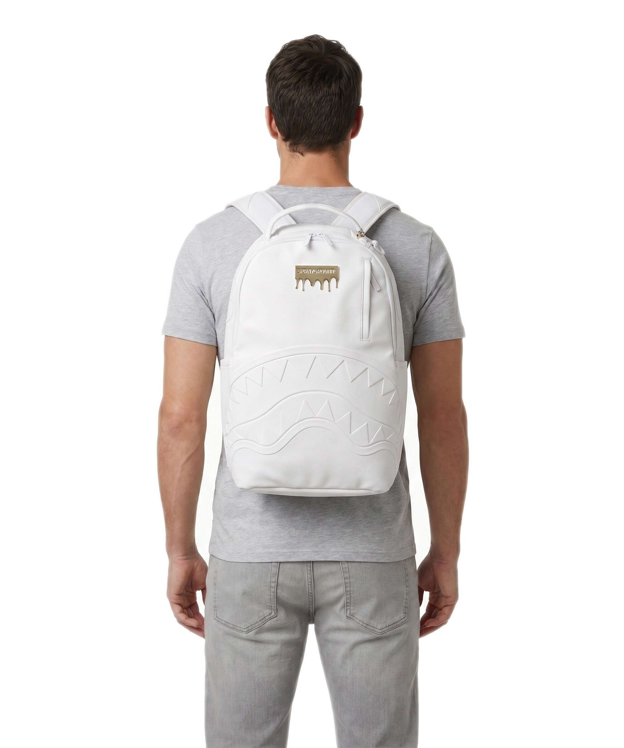 Sprayground Gold Brick Luxe White Backpack white