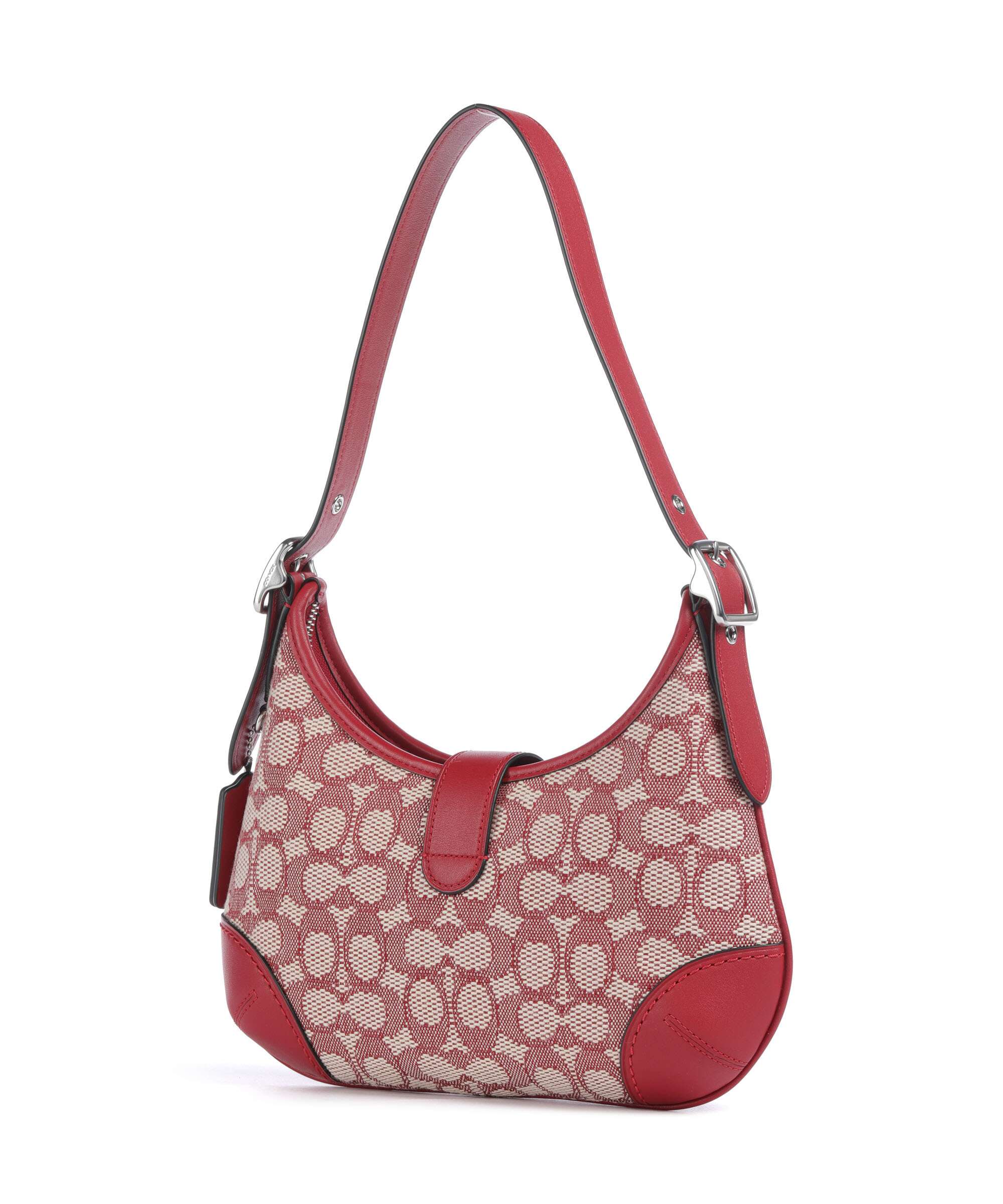 Coach Hamptons Signature Jacquard Shoulder bag ruby/ivory