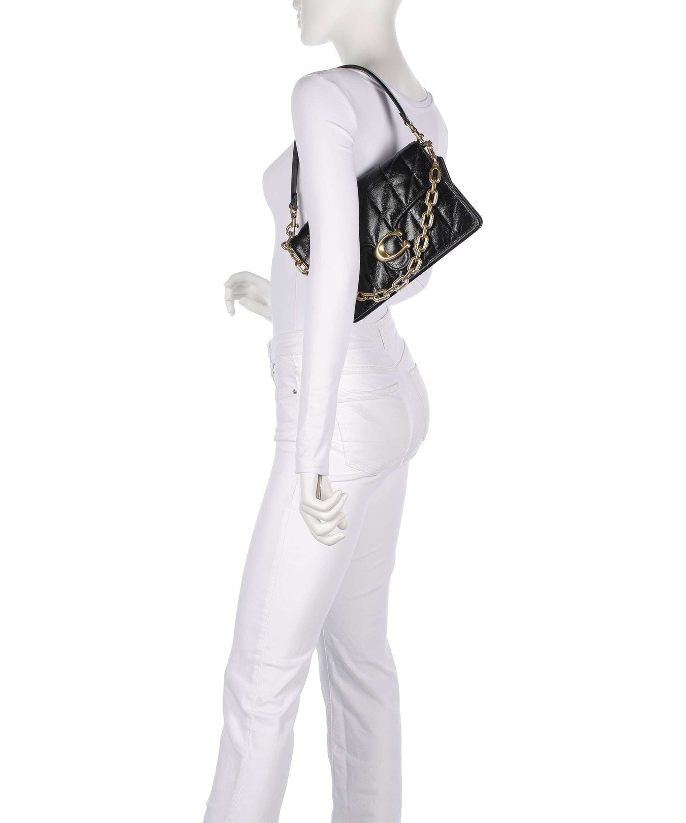 Coach Tabby Quilted Glazed Shoulder bag black