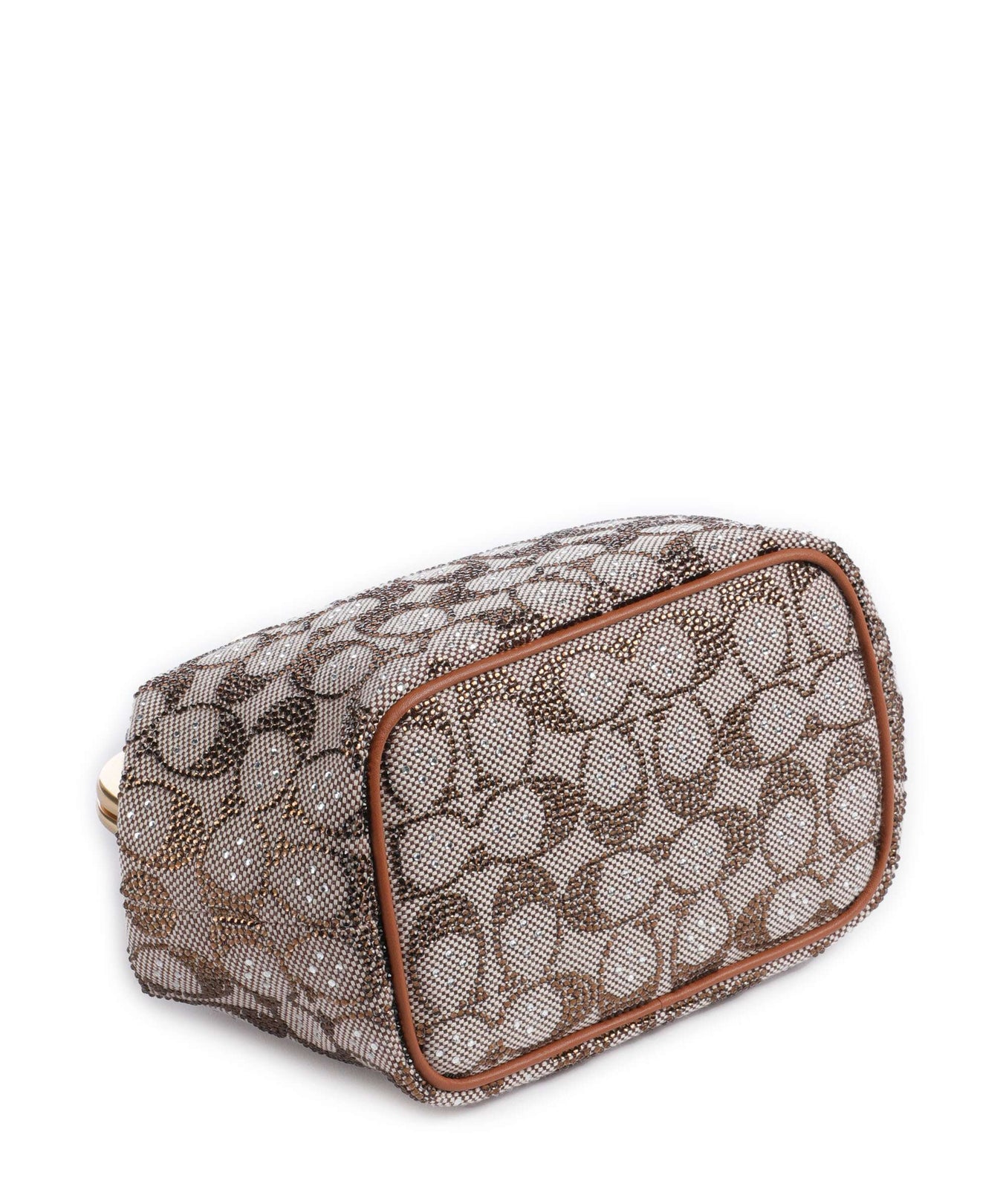 Coach Kisslock Frame Crystal Signature Jacquard Handbag burnished amber