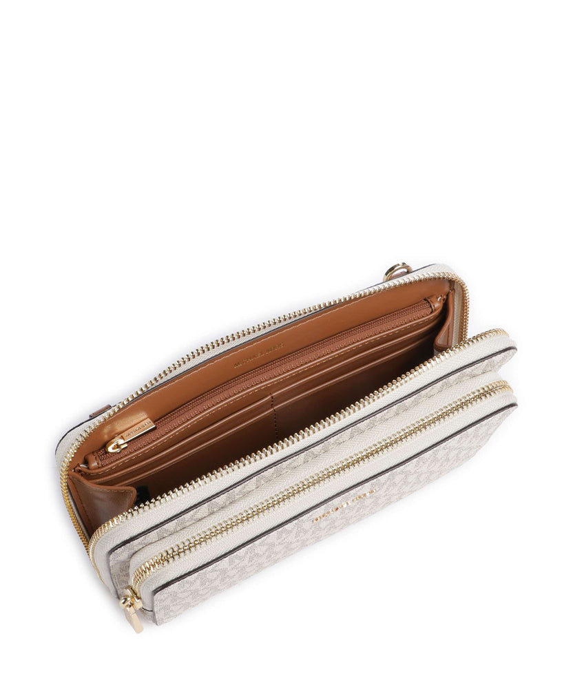 Michael Kors Jet Set Large Continental Crossbody bag vanilla/acorn