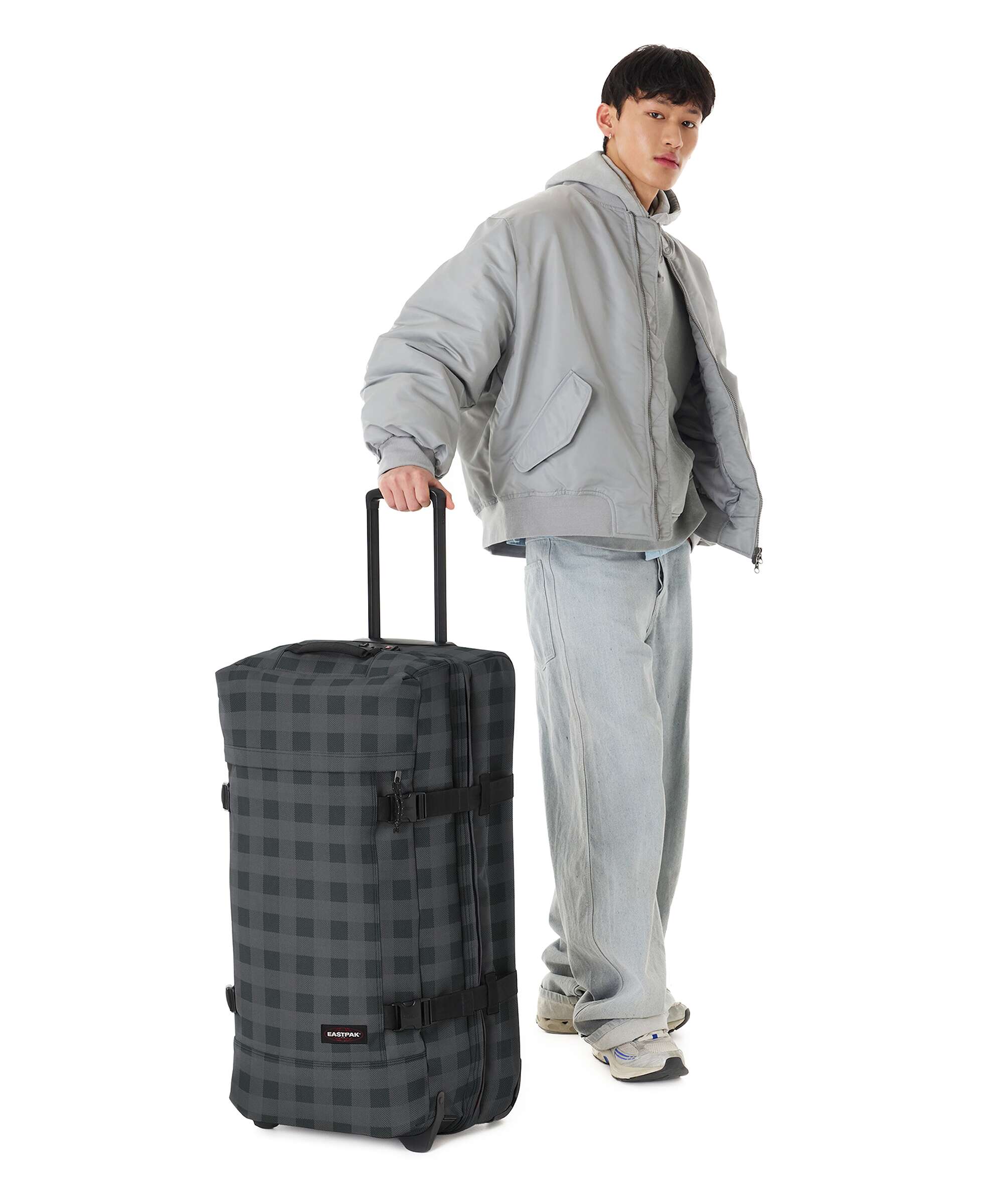 Eastpak Tranverz L Travel bag with wheels grey