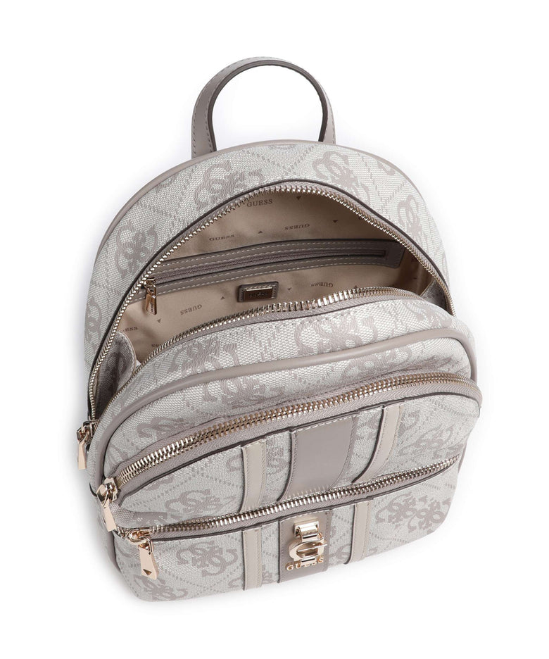Guess Erenia Backpack dark taupe logo