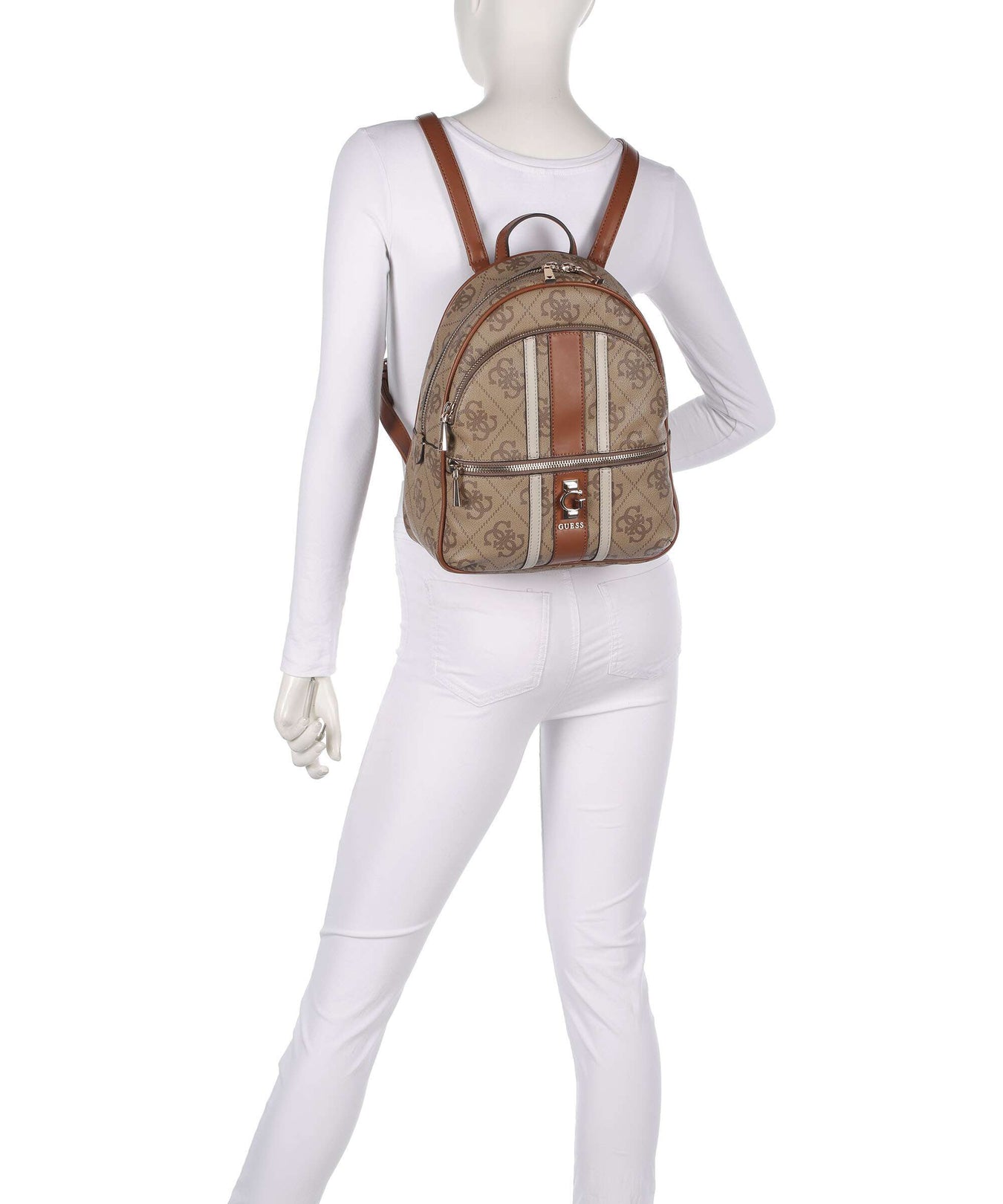 Guess Erenia Backpack latte logo