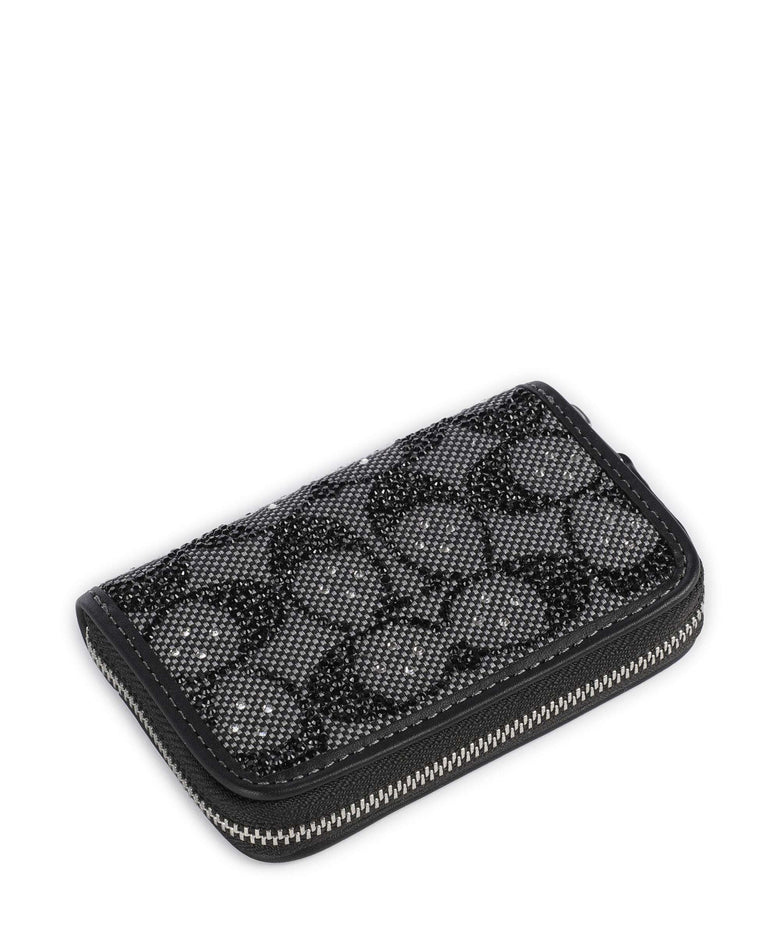 Coach Essential Crystal Signature Jacquard Wallet black