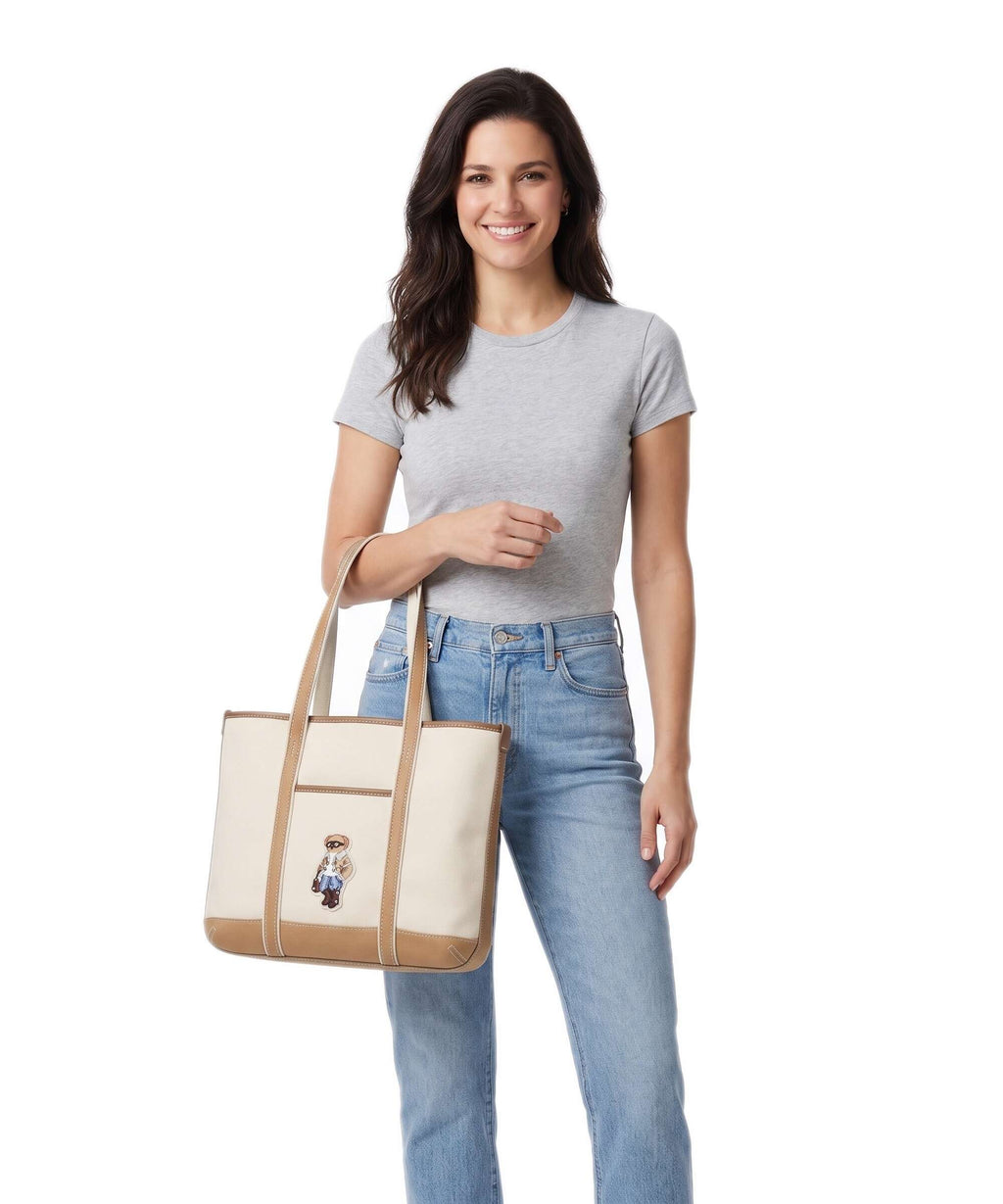Polo Ralph Lauren Bear Small Tote bag ecru/berkshire
