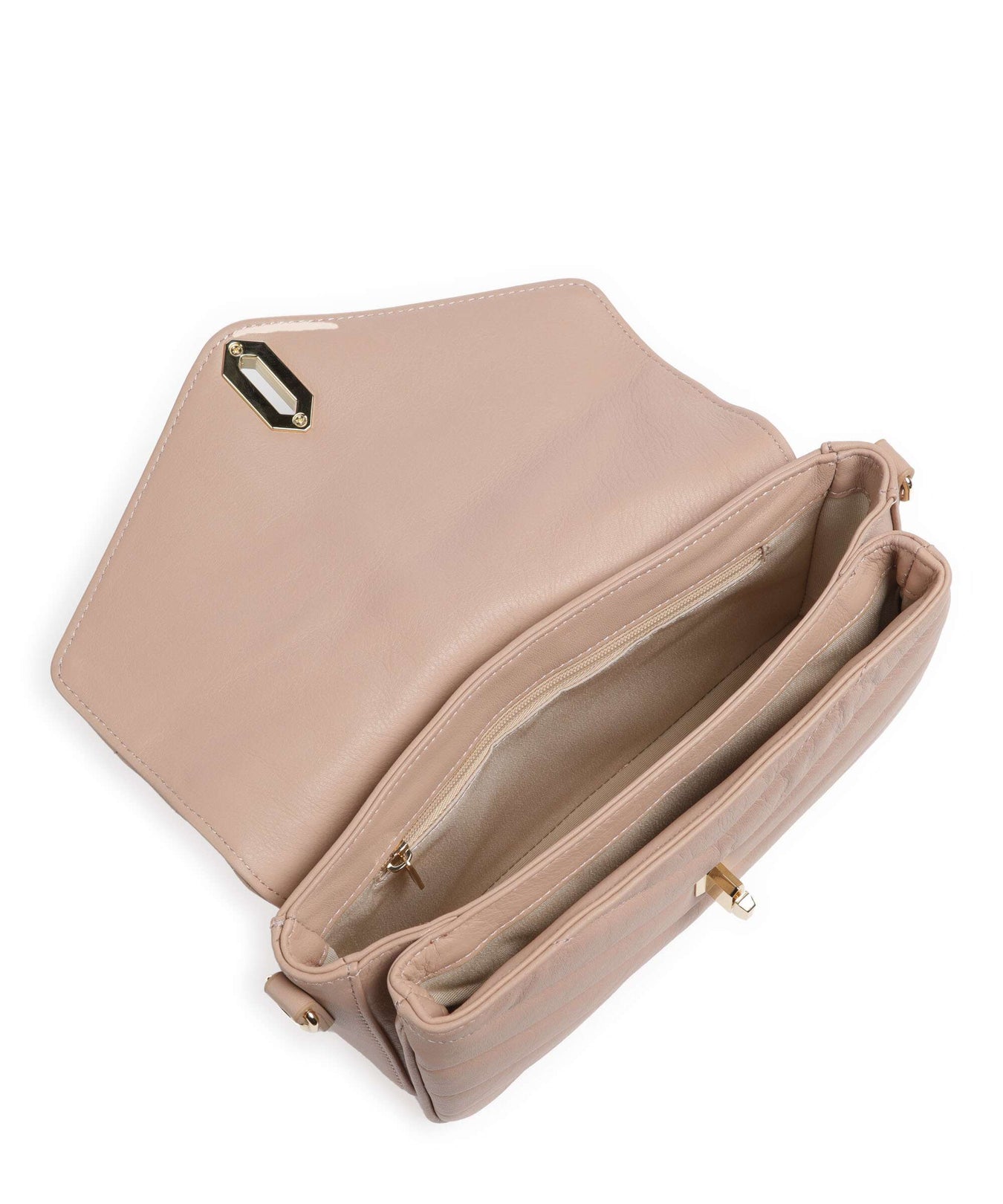 Lancaster Soft Matelassé Crossbody bag nuderose