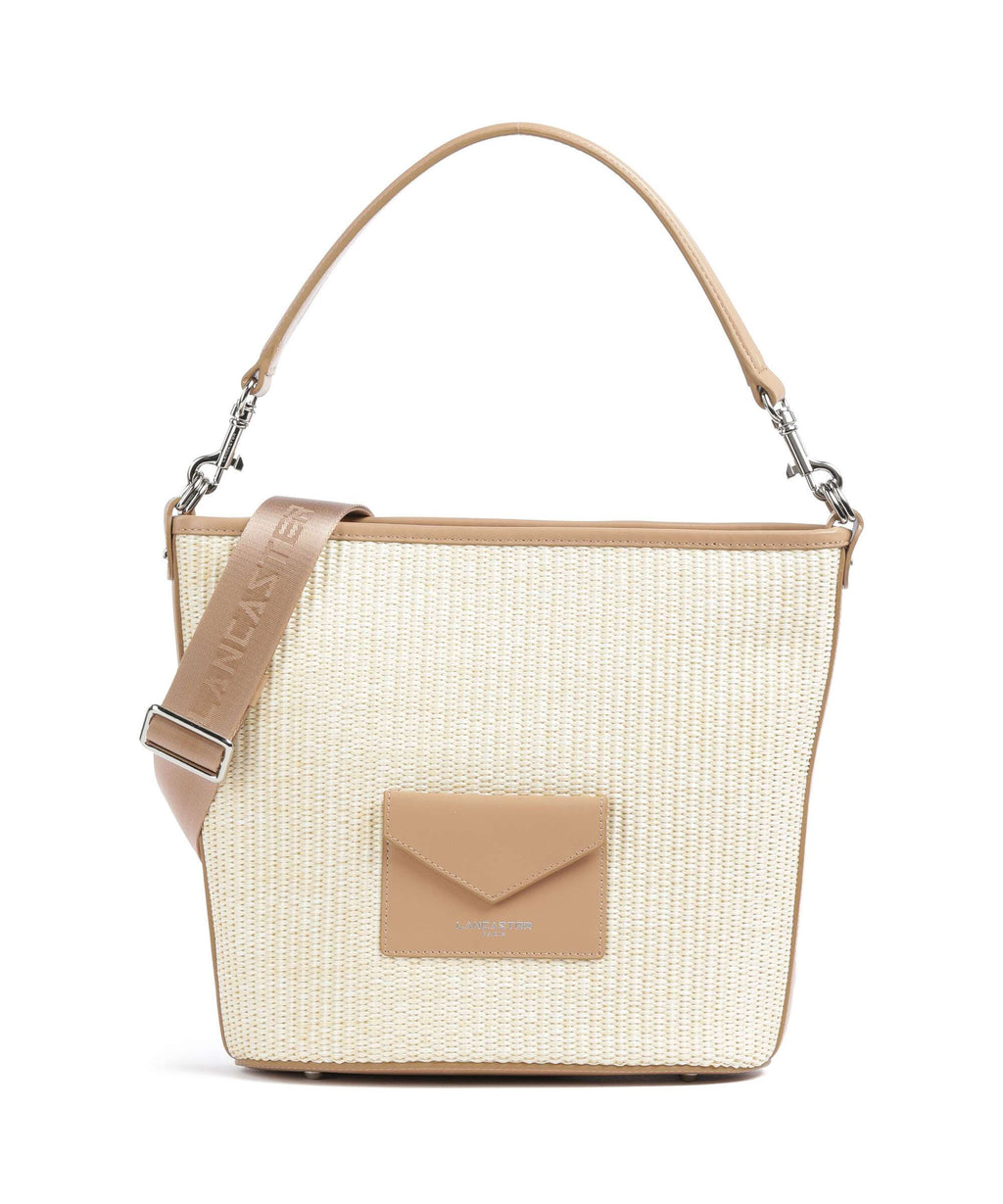 Lancaster Actual Osier Mini Hobo bag beige