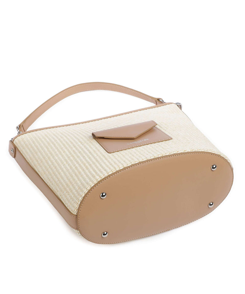 Lancaster Actual Mini Osier Hobo bag beige
