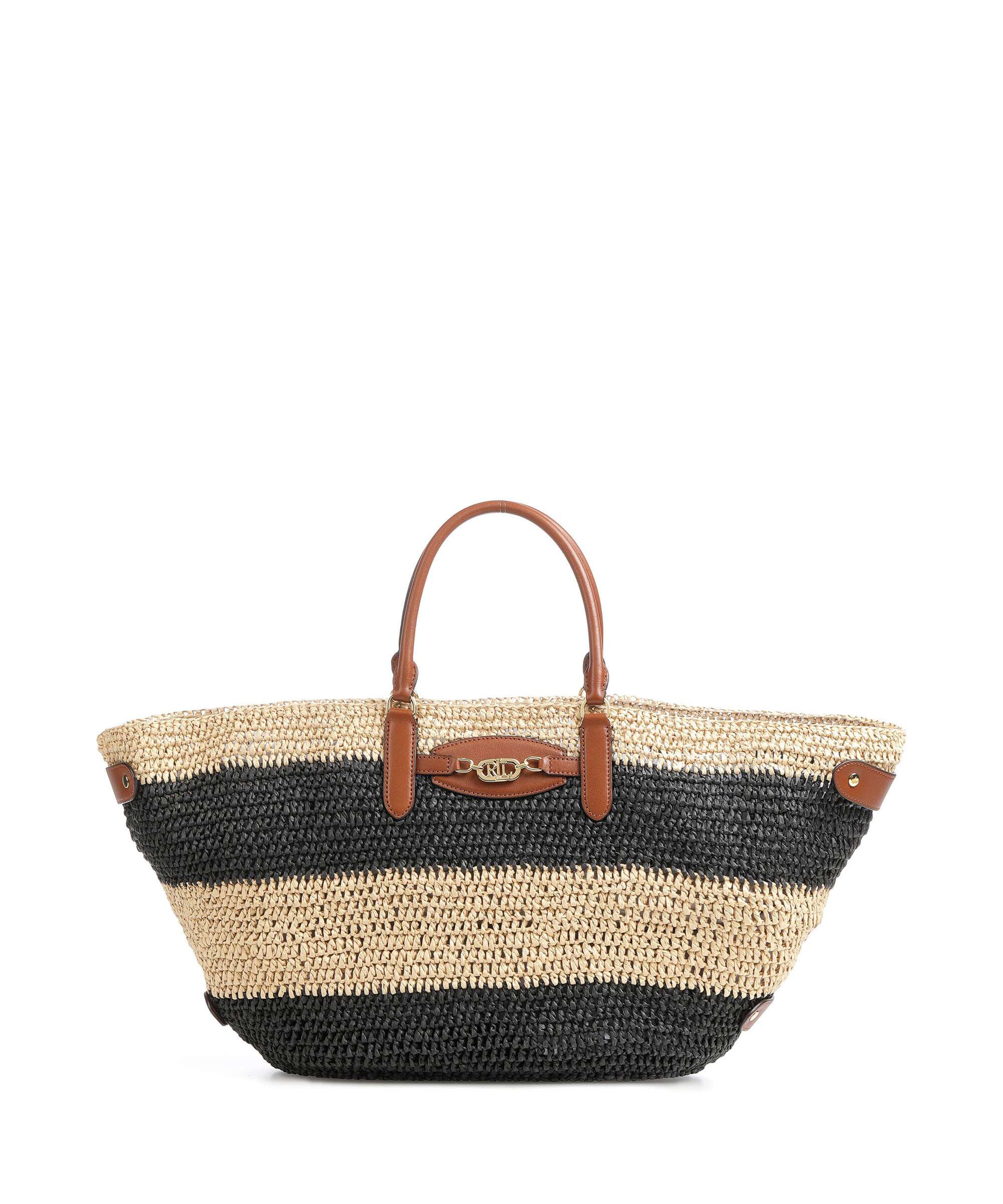Lauren Ralph Lauren Daphney 40 Straw Handbag natural/black/lauren tan