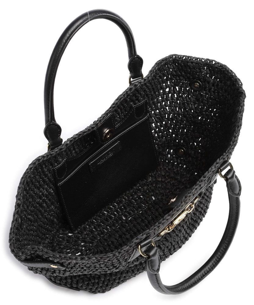 Lauren Ralph Lauren Daphney 20 Straw Handbag black