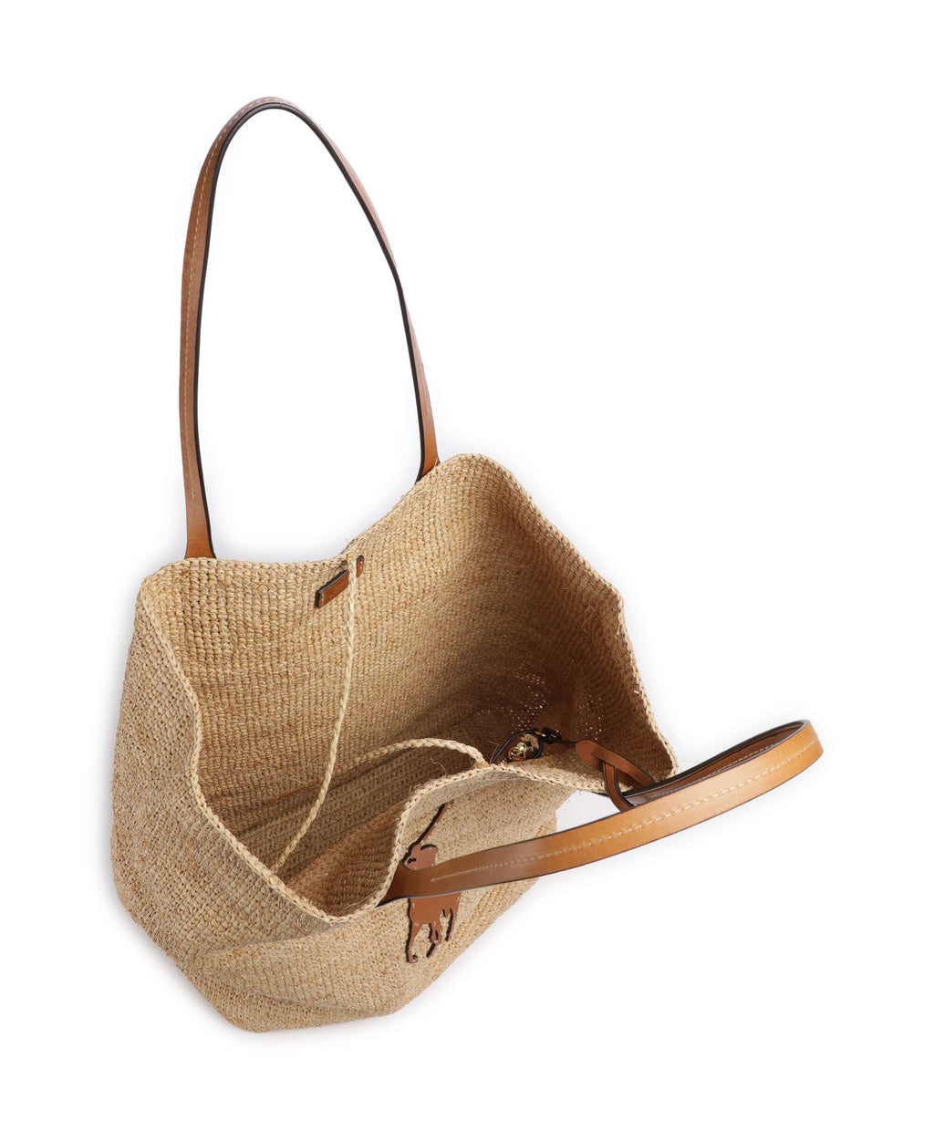 Polo Ralph Lauren Bellport Raffia Tote bag natural/cuoio