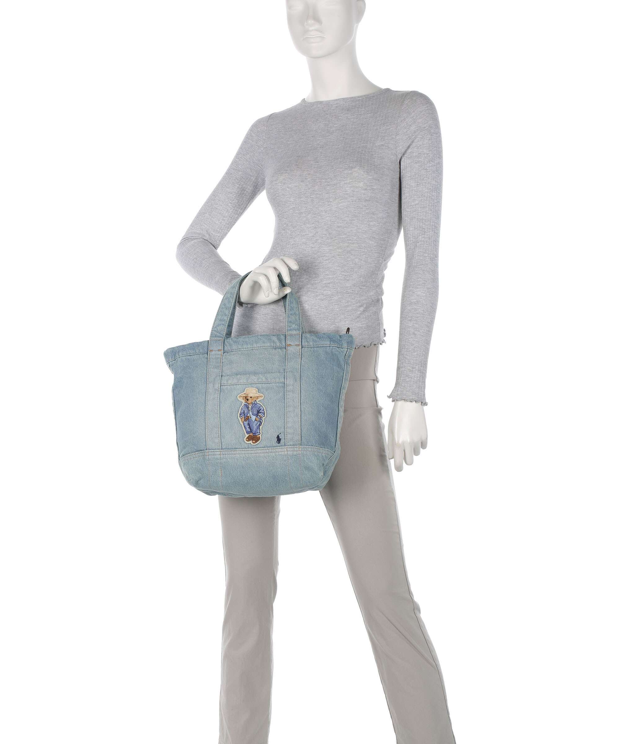 Polo Ralph Lauren Bear Traveller Handbag washed denim