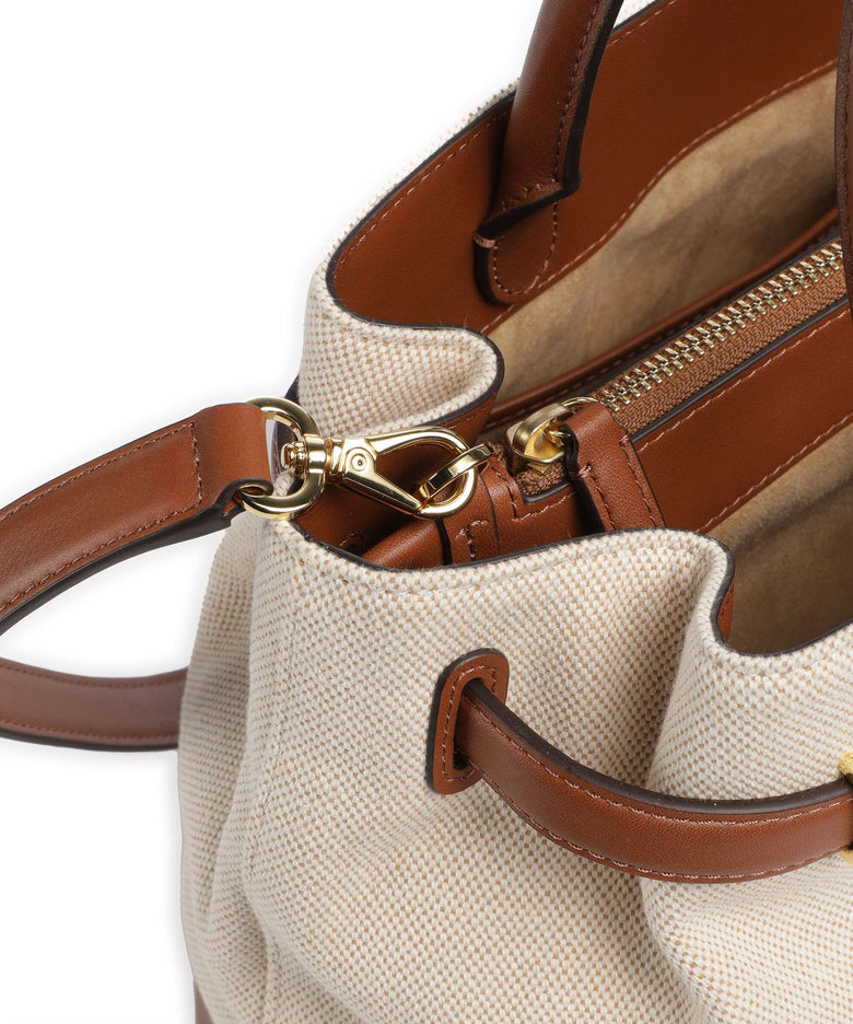 Lauren Ralph Lauren Blaike Large Handbag natural/buff canvas/lauren tan