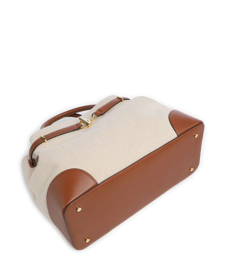 Lauren Ralph Lauren Blaike Large Handbag natural/buff canvas/lauren tan