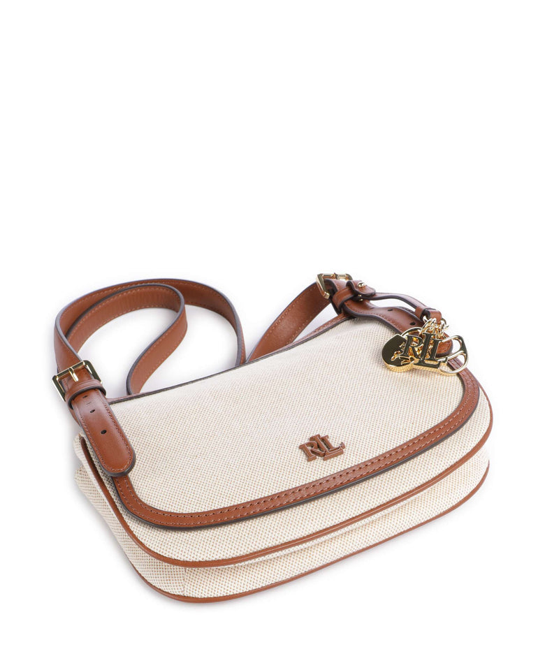 Lauren Ralph Lauren Marcy Medium Crossbody bag natural/buff canvas/lauren tan