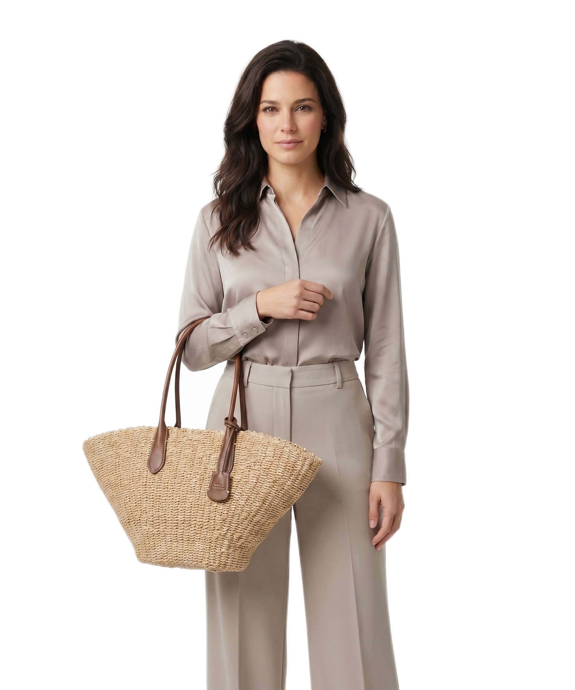 Polo Ralph Lauren Bellport Medium Tote bag natural/cuoio